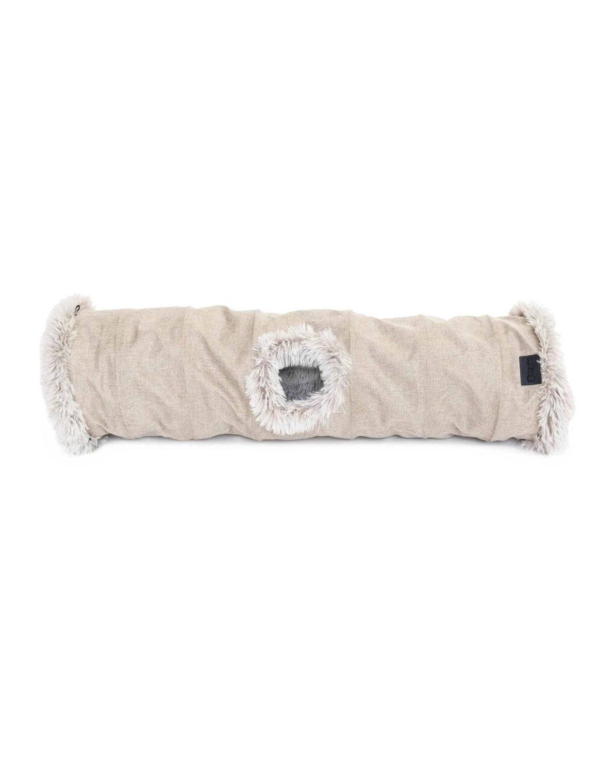 4 Superior Pet Collapsible Cat Tunnel with Crinkly Inner Lining Aspen Faux Fur - White, 4 of 6