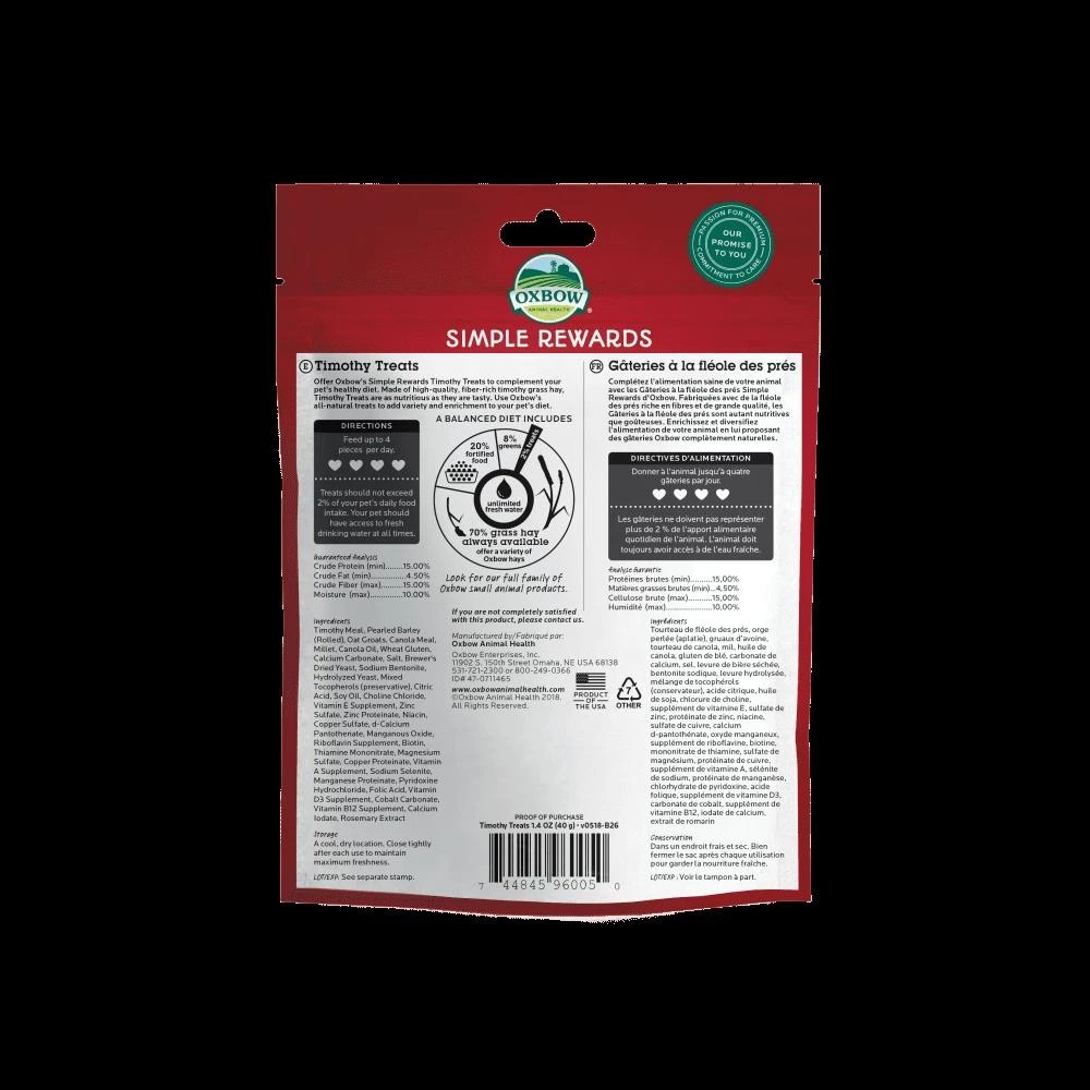 2 Oxbow Simple Rewards Timothy Treats 40g, 2 of 2