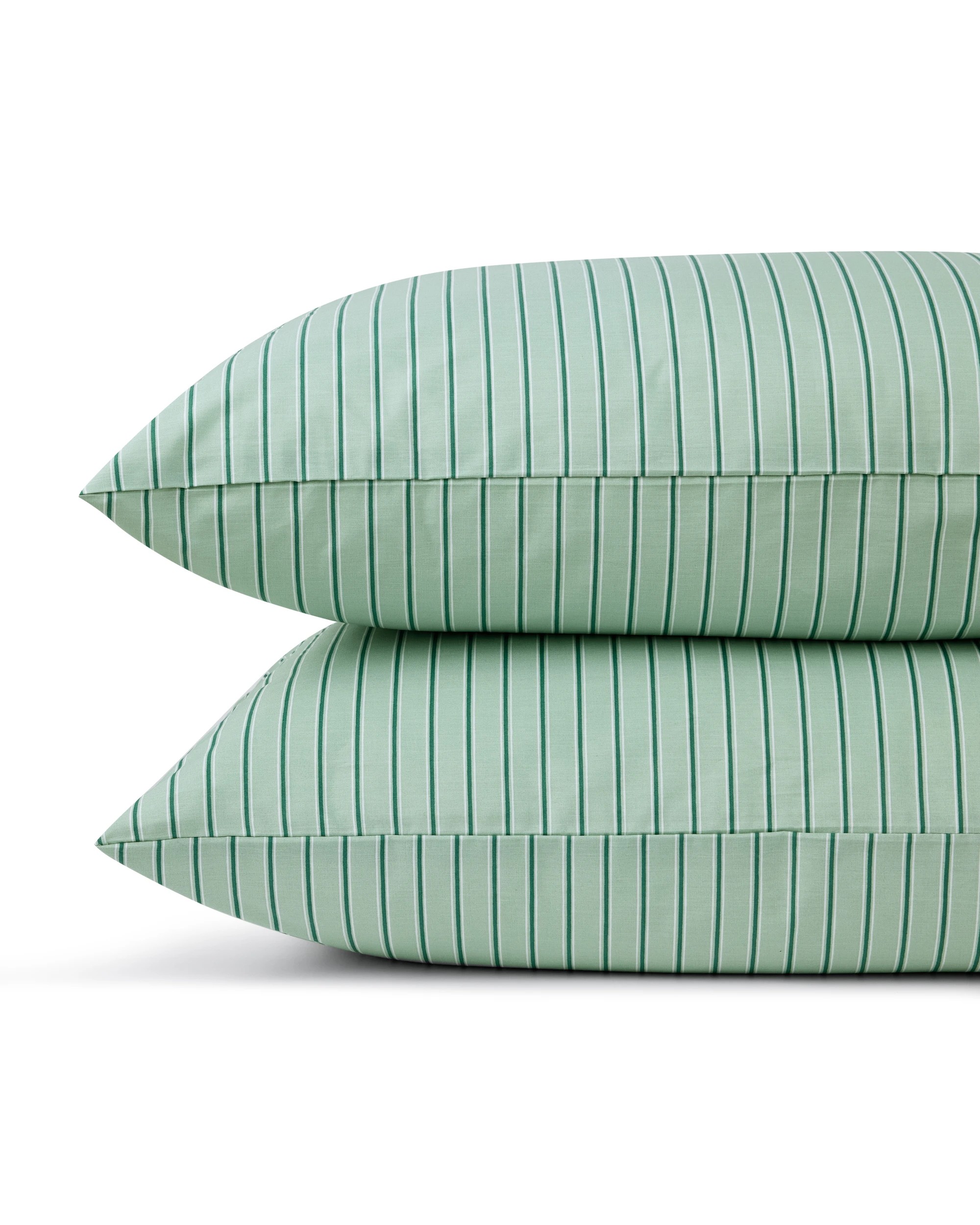 2 225 Thread Count Cotton Stripe Sheet Set - Double Bed, Sage, 2 of 6