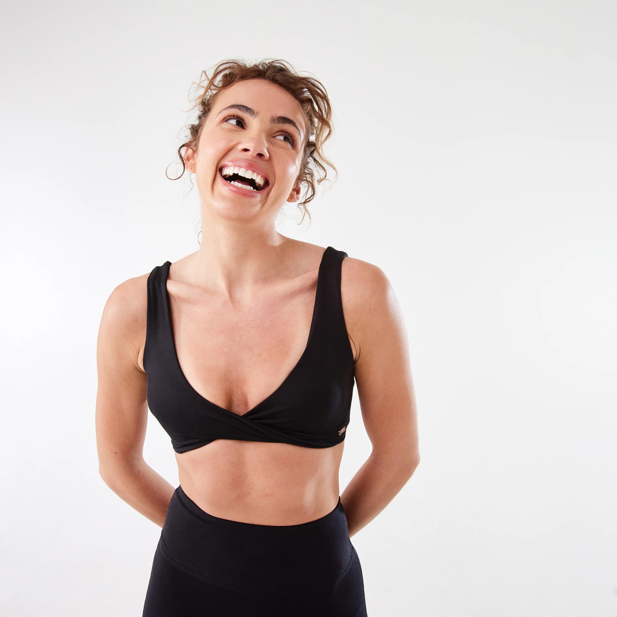 1 Everlast Womens Twist Front Crop Top BLACK, 1 of 9