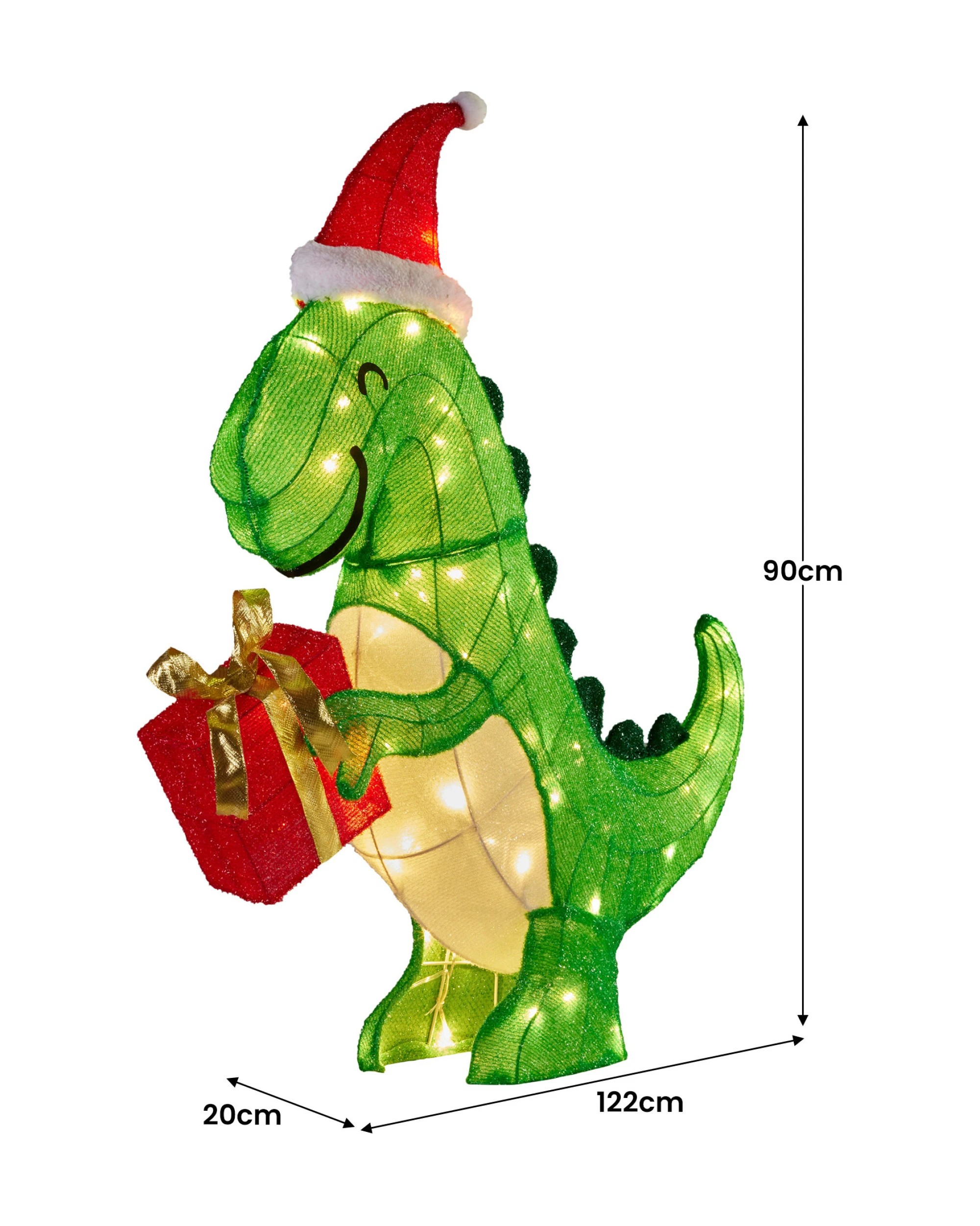 3 Christabelle 90cm Christmas Dinosaur Display with LED Lights Decoration, 3 of 4