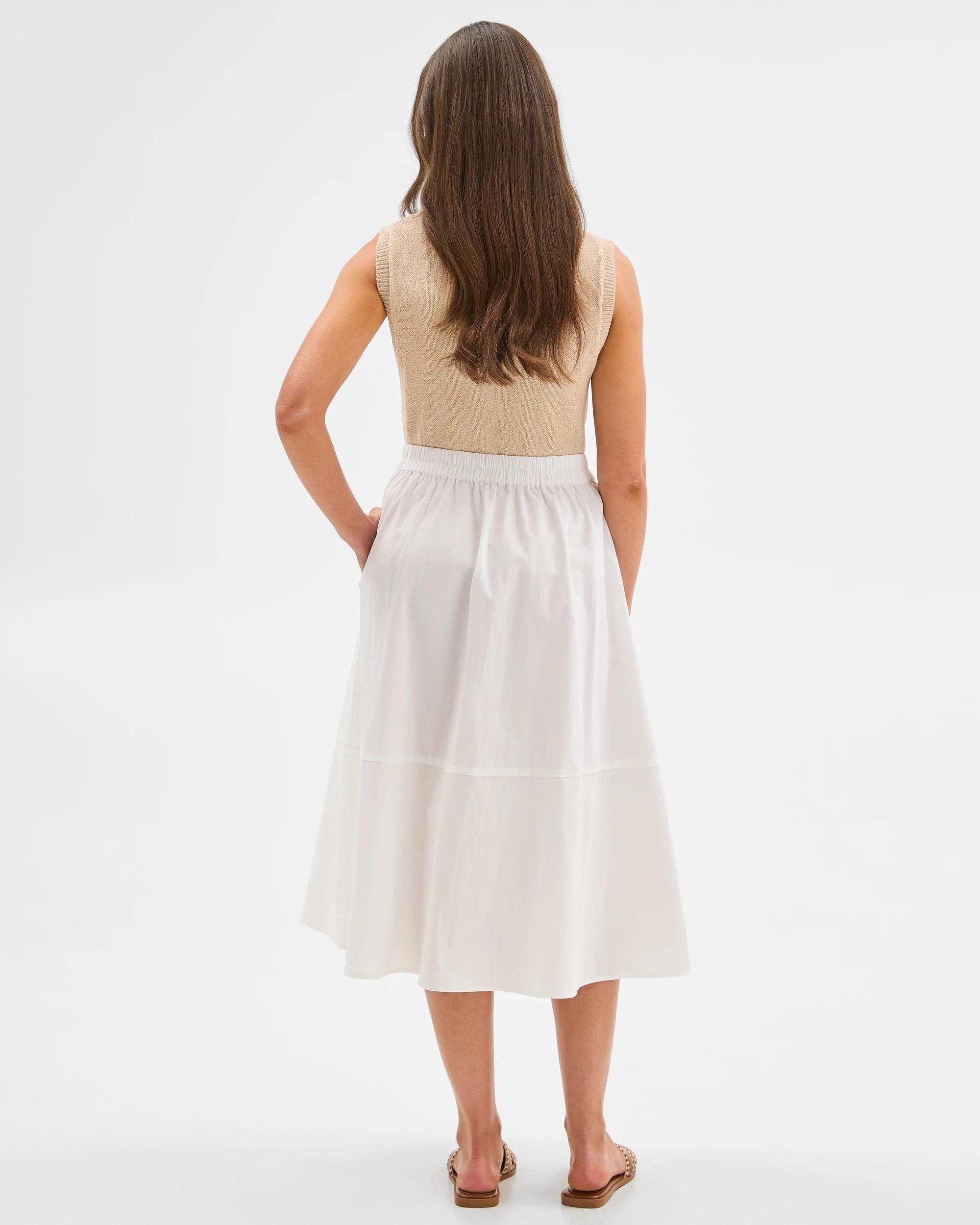 4 Target Petites Australian Cotton Cocoon Skirt WHITE, 4 of 7