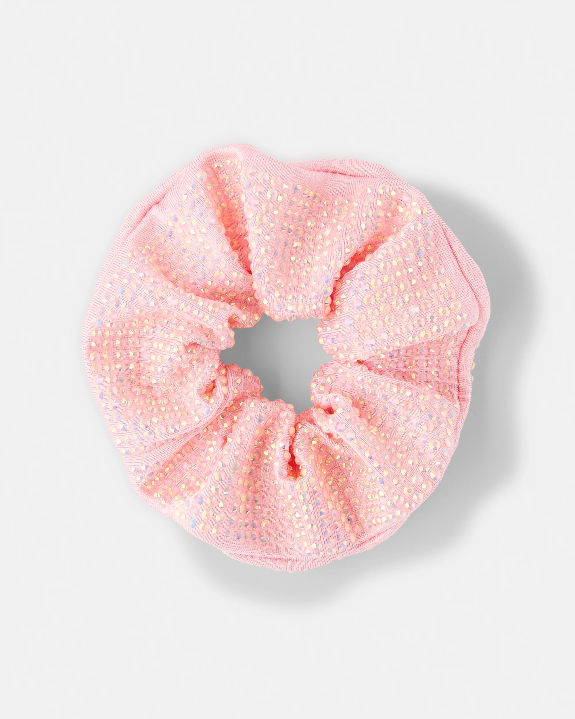1 Diamante Hair Scrunchie - Pink, 1 of 3