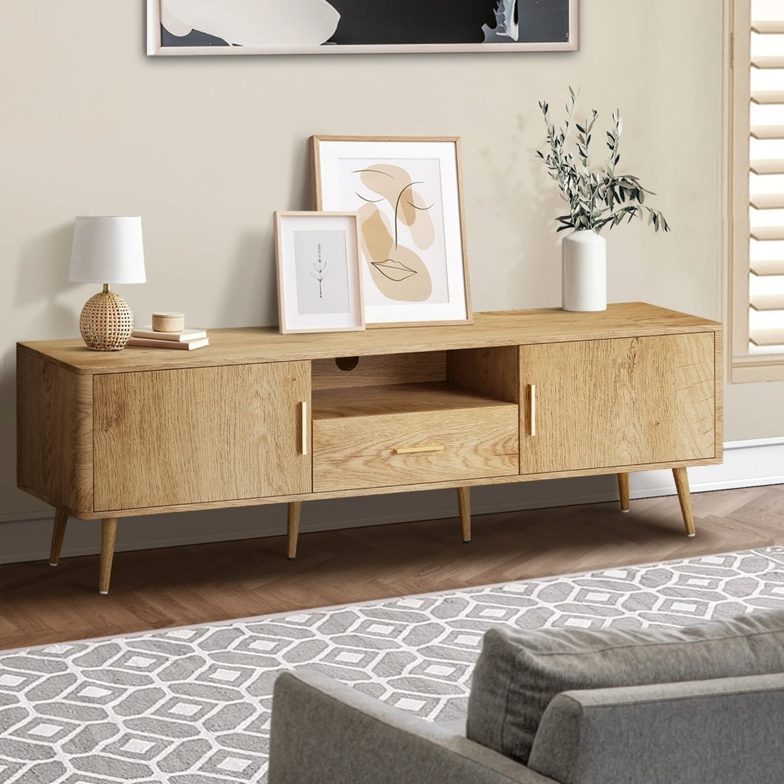 3 Oikiture Entertainment Unit 160cm
 - Natural, 3 of 10