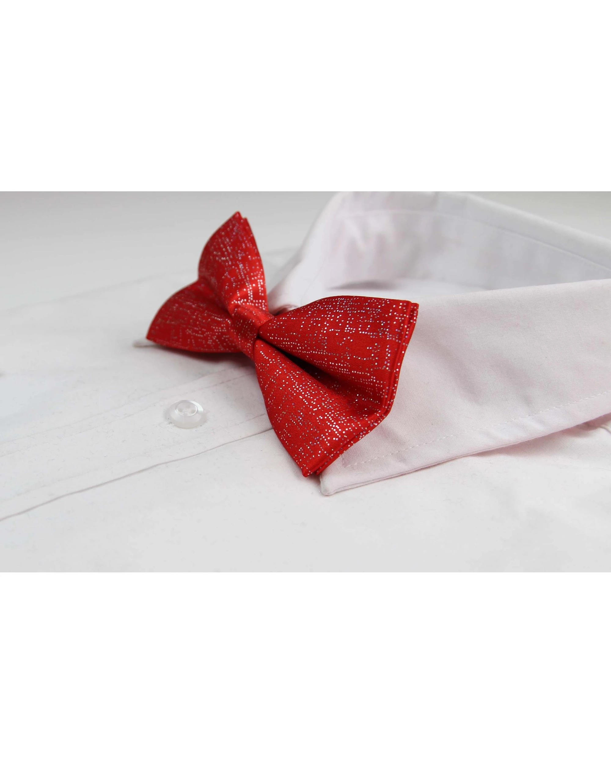 1 Zasel Mens Red Sparkly Glitter Patterned Bow Tie - Red, 1 of 4