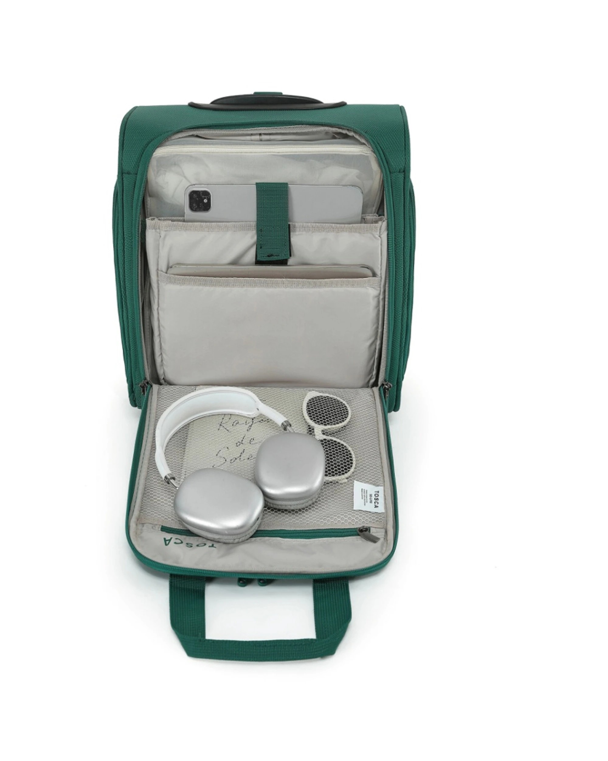 2 Tosca So Lite Onboard Wheel Bag Fabric Compact Travel With Wheels Emerald - Green, 2 of 3