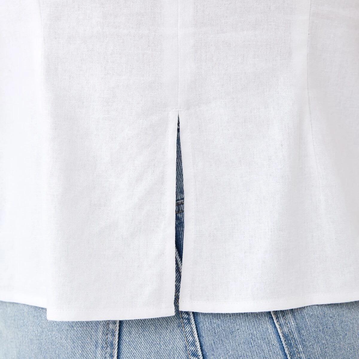 7 Sleeveless Asymmetrical Button Through Vest WHITE, 7 of 7