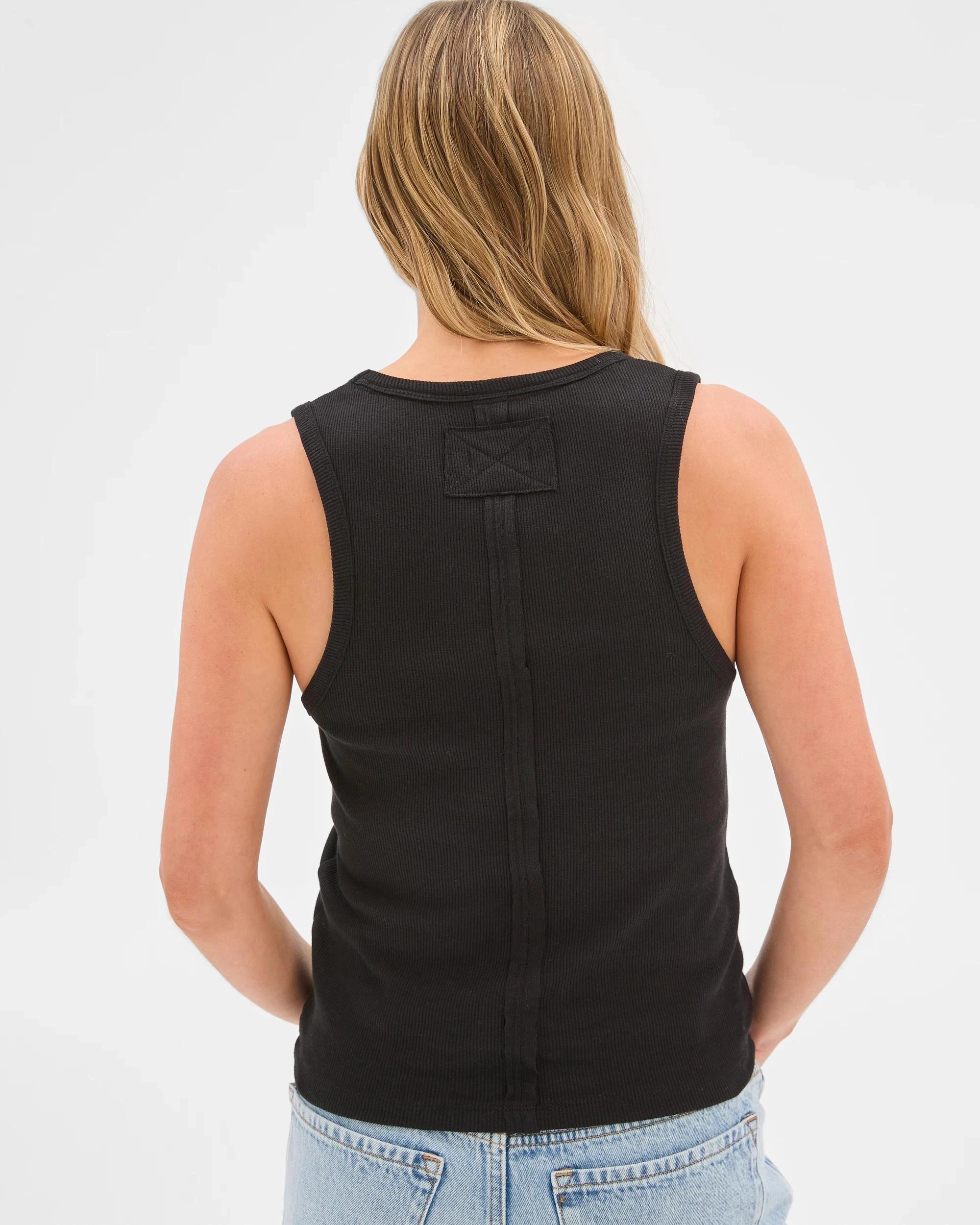 4 Lily Loves V-Neck Rib Tank Top BLACK, 4 of 5