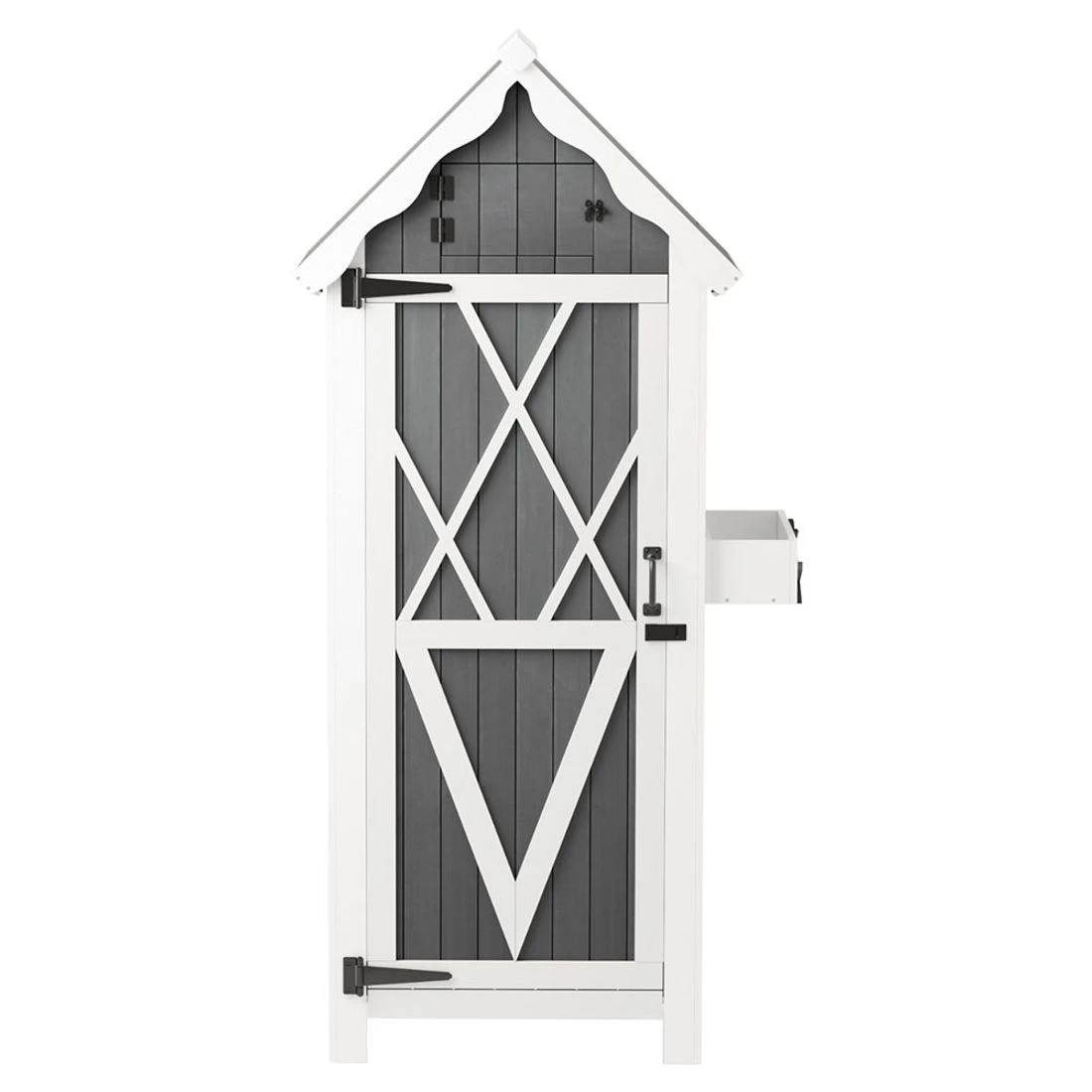 5 Gardeon Outdoor Storage Cabinet Shed Box Wooden Shelf Chest Garden - Grey, 5 of 8