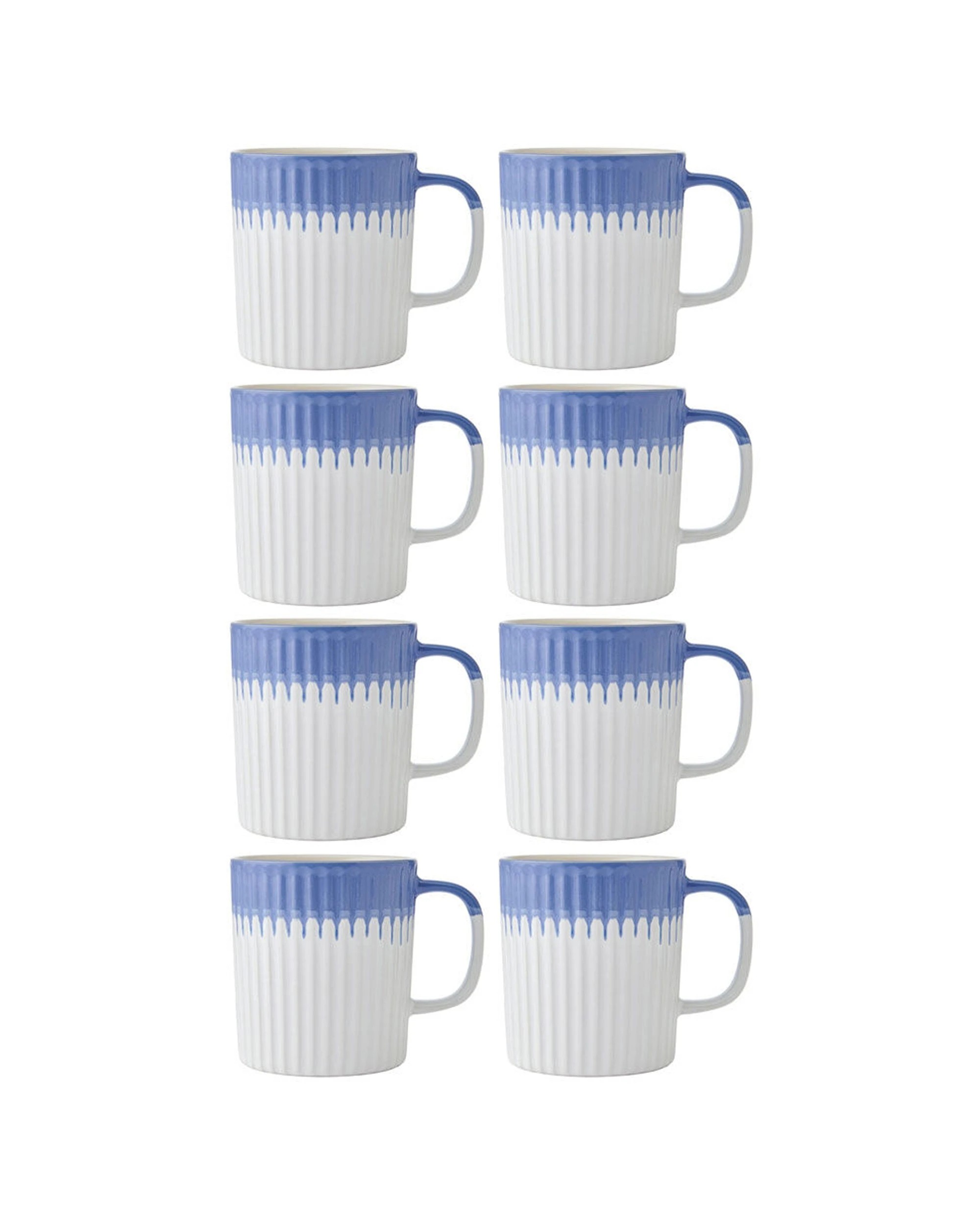 1 Mikasa 8PK Textured Coffee Mug Cup Stoneware 410ml - Multi, 1 of 8