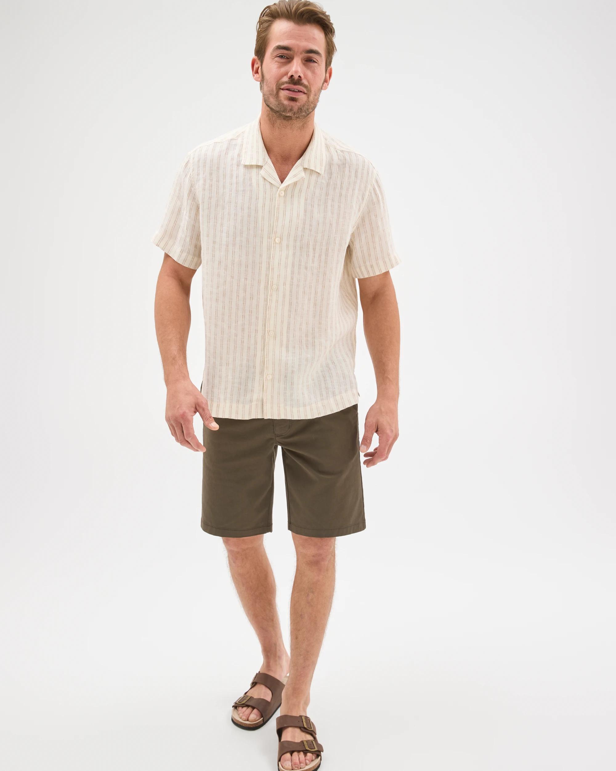 6 Target Man Revere European Linen Shirt NEUTRAL STRIPE, 6 of 7