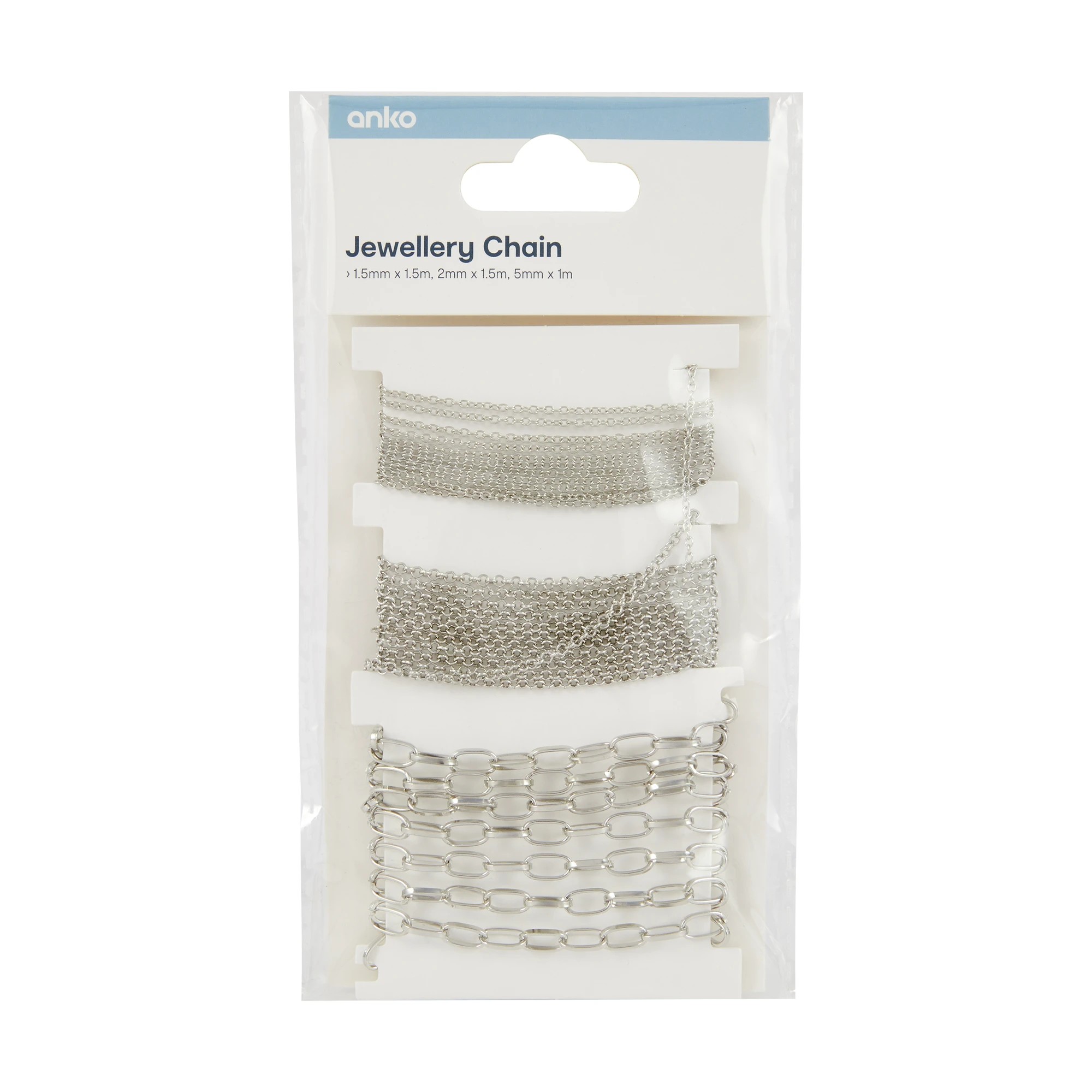 3 Jewellery Chain Set - Silver Look, 3 of 3