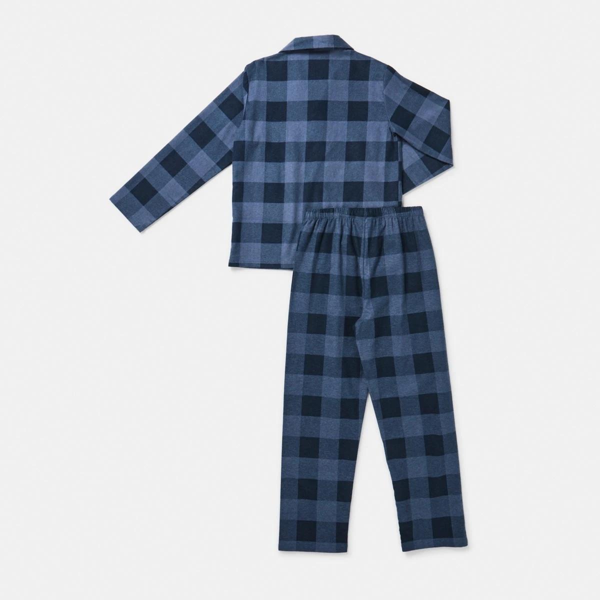 7 Flannelette Pyjama Set Blu Checks, 7 of 9