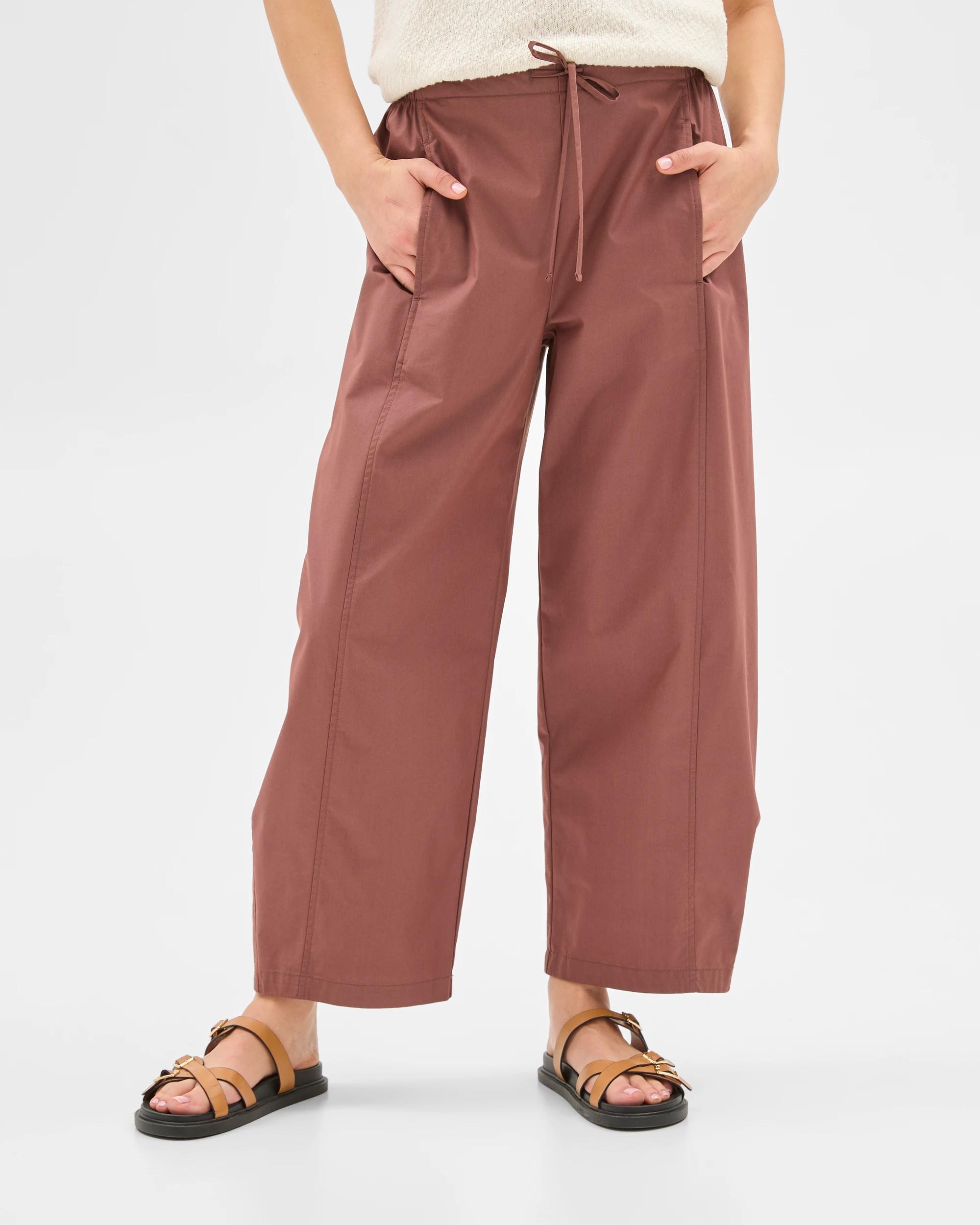 3 Target Australian Cotton Tie Waist Barrel Pants CAROB, 3 of 6