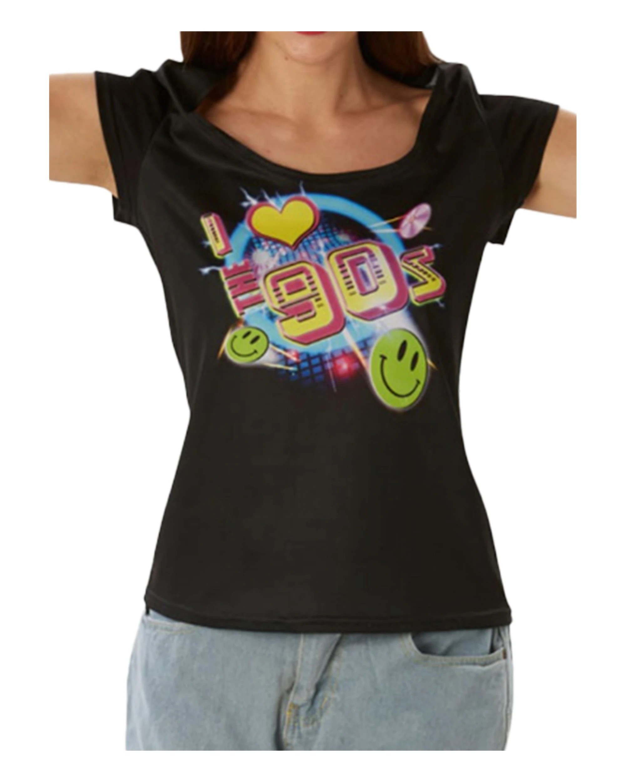 1 Rubies I Love The 90S T Shirt Womens Dress Up Costume Size L - Black, 1 of 3