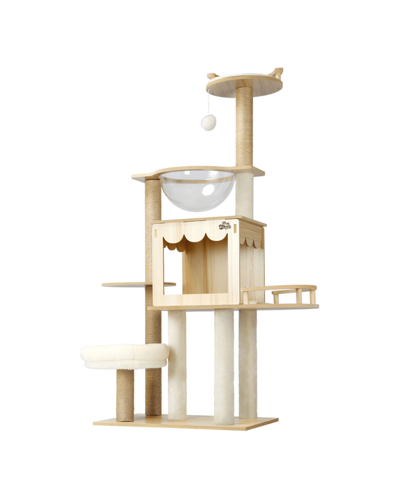 Alopet Cat Tree Scratching Post Tower Condo Scratchers Kitten Furniture 131cm
 - Natural
