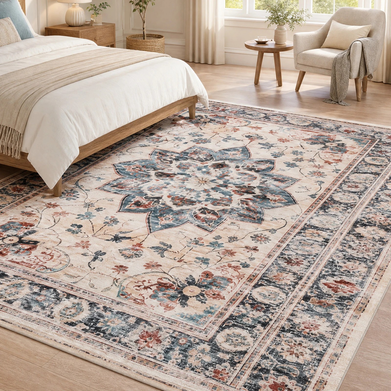 Advwin Large Floor Rug 160 x 230cm Vintage Thick Carpet Non-Slip ...