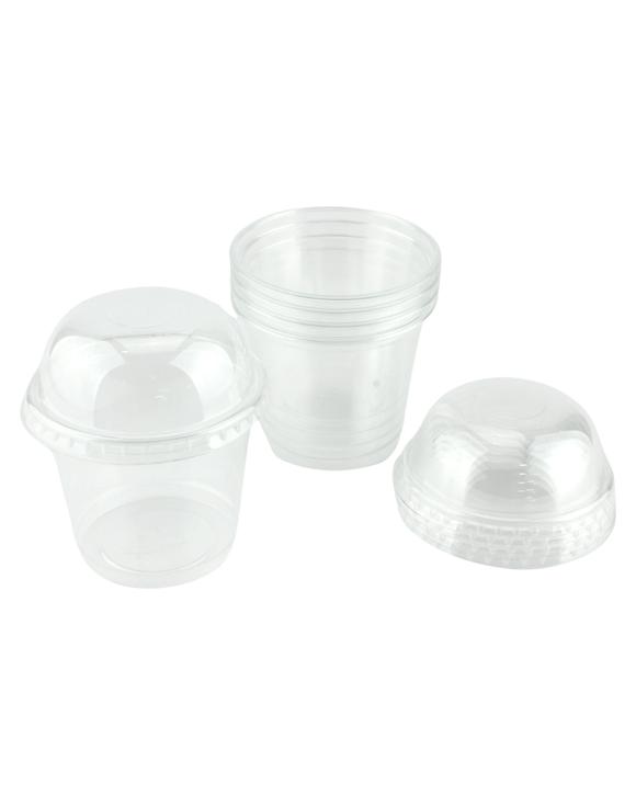 Durmaz Clear Snack Cups With Dome Lids 200ml Pack of 5Clear - Clear