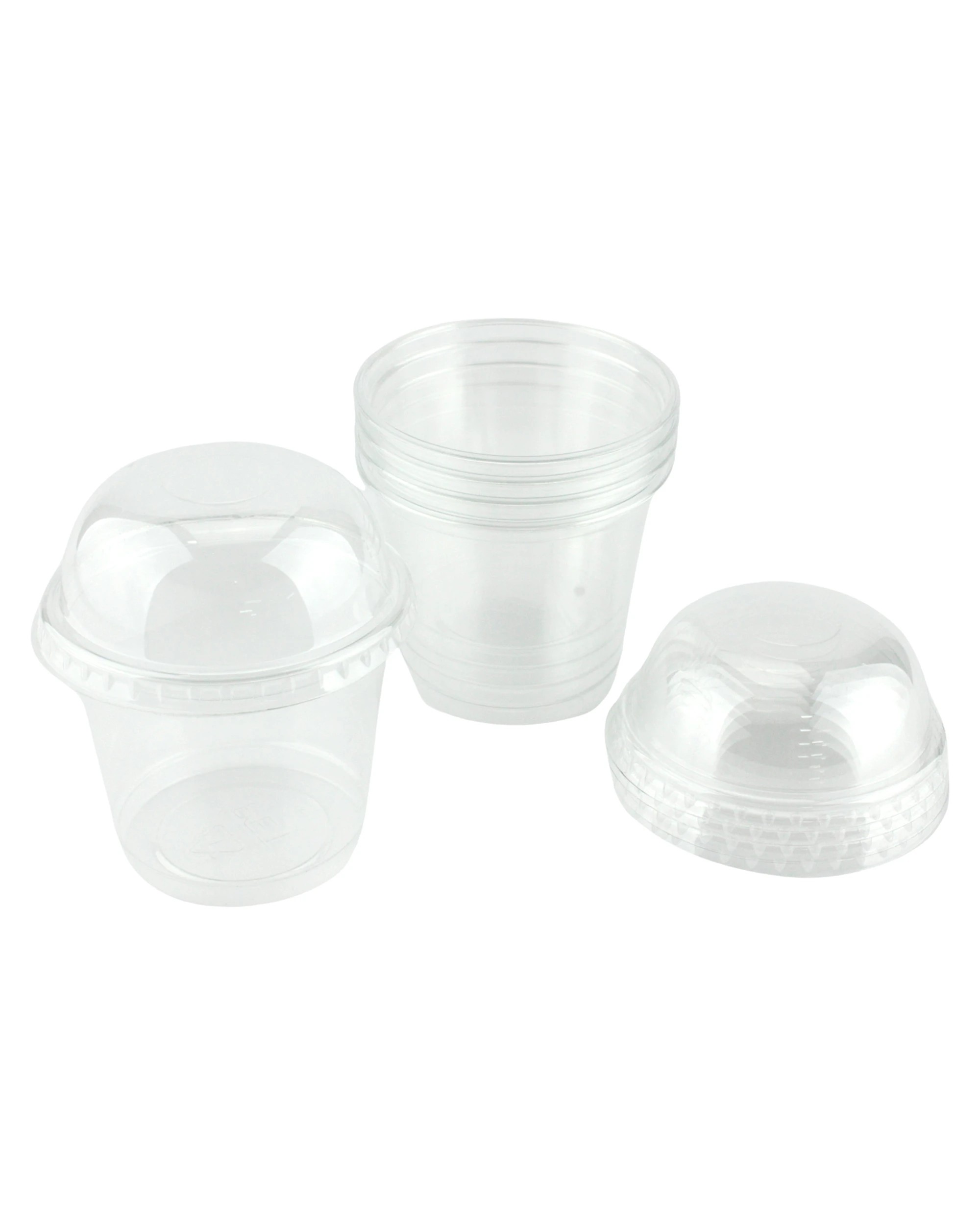 1 Durmaz Clear Snack Cups With Dome Lids 200ml Pack of 5 - Clear, 1 of 3