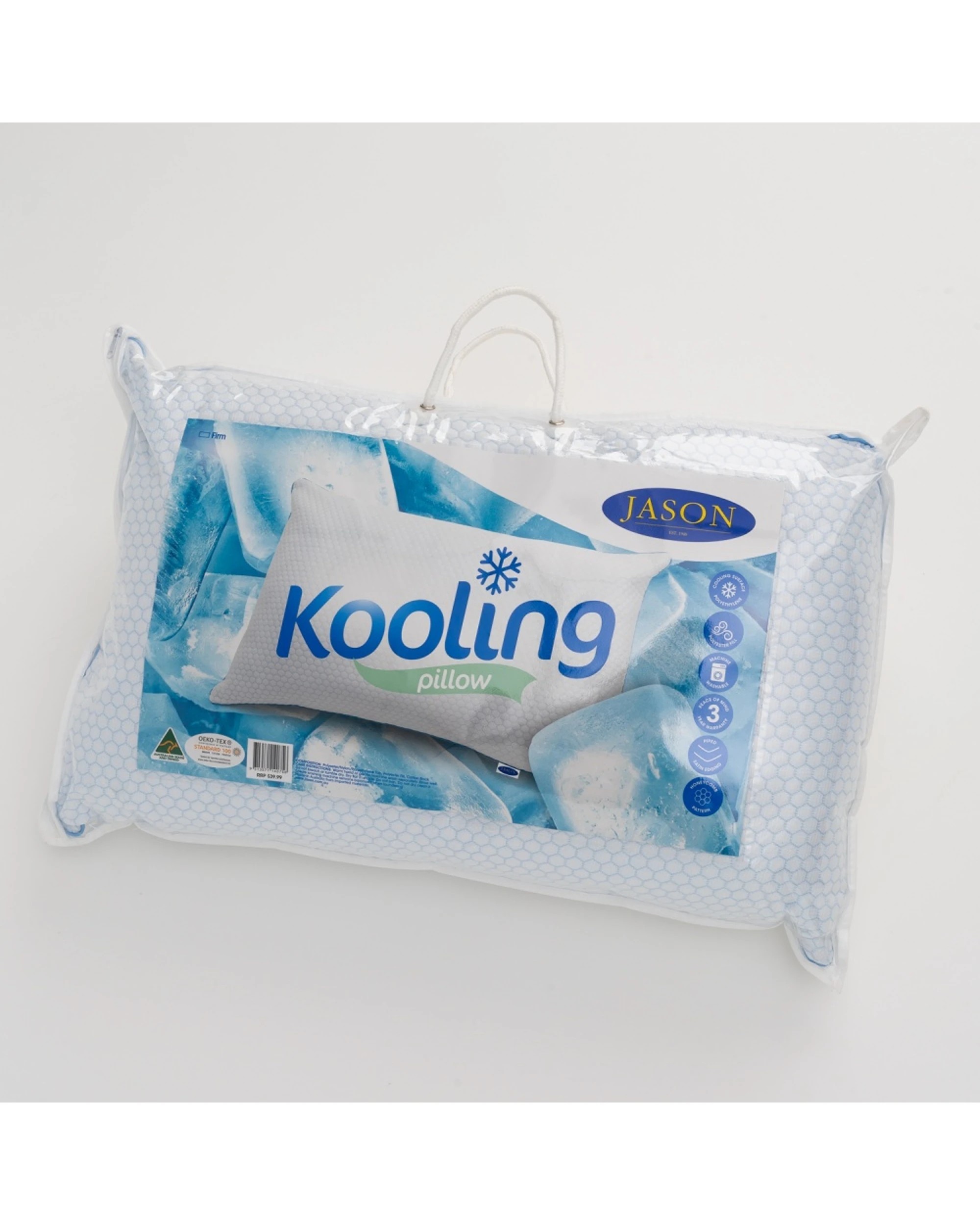 3 Jason Kooling Firm Pillow Cooling Knitted Polyethylene Surface Standard 4PK - White, 3 of 3