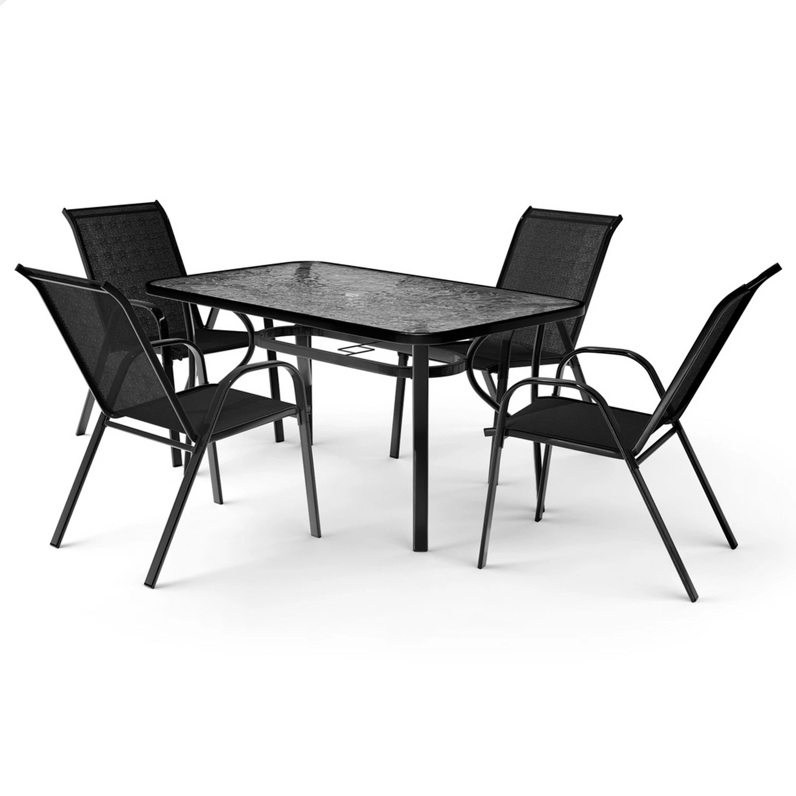 1 Alfordson 5PCS Outdoor Dining Set Table and Chairs Patio Furniture Garden - Black, 1 of 9