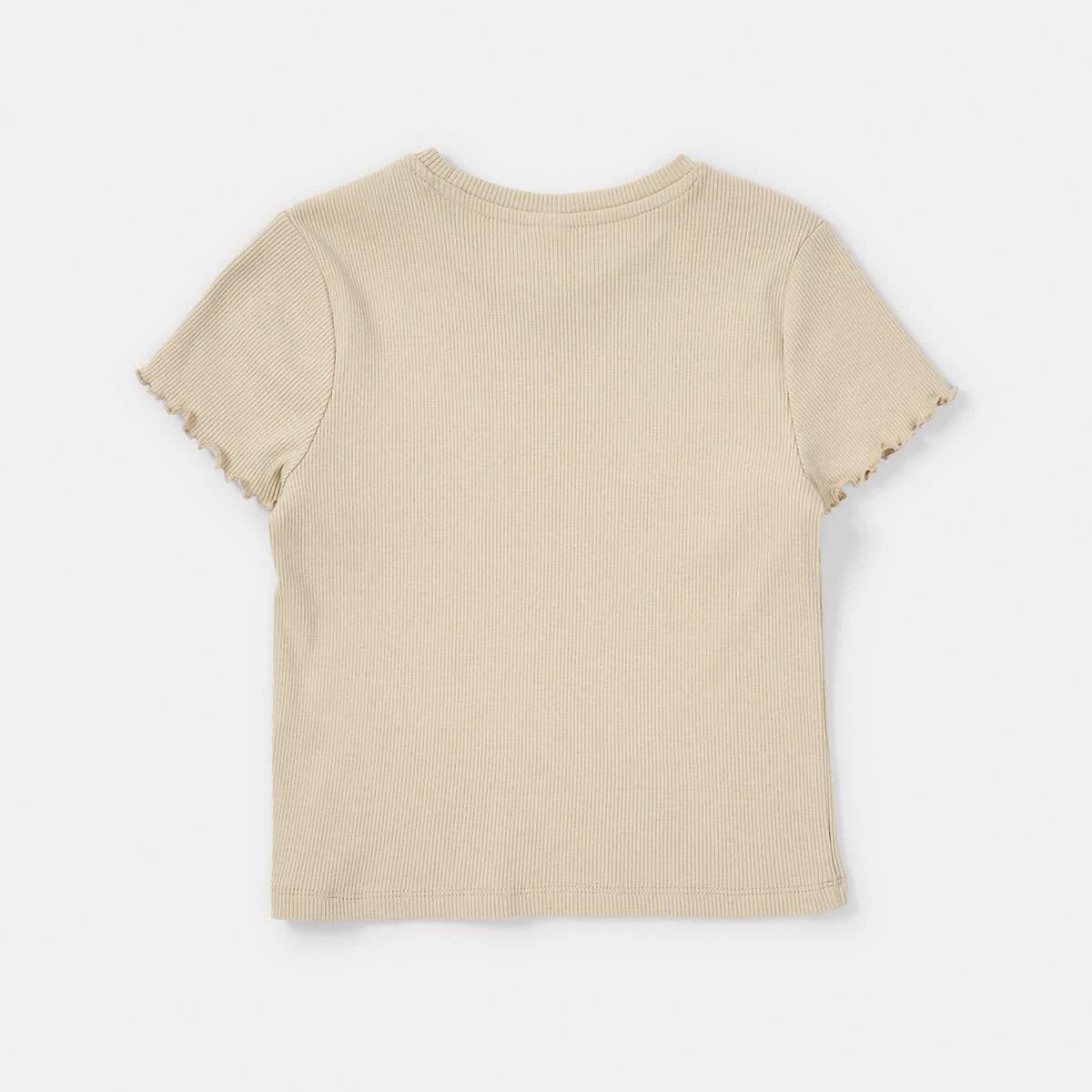 9 Short Sleeve Rib Top Bone Beige, 9 of 9