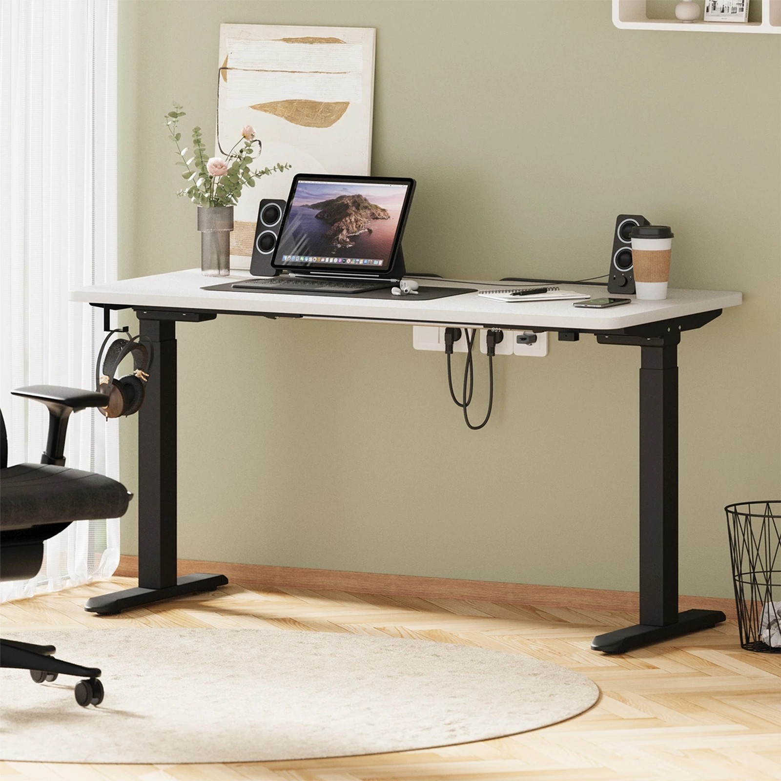 2 Oikiture Electric Standing Desk With Wireless Charging Dual Motor 140cm
 - Multi, 2 of 4