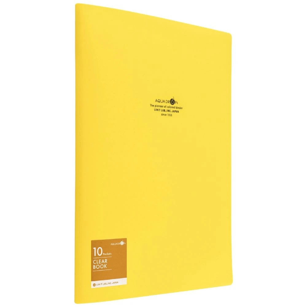 1 Aqua Drops Display Book A4 10 Pockets Vivid Yellow, 1 of 4