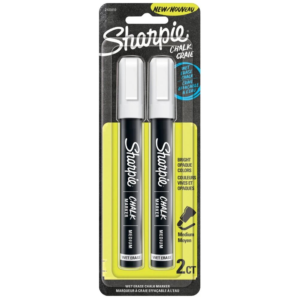 1 Sharpie Wet Erase Chalk Marker White 2 Pack, 1 of 7