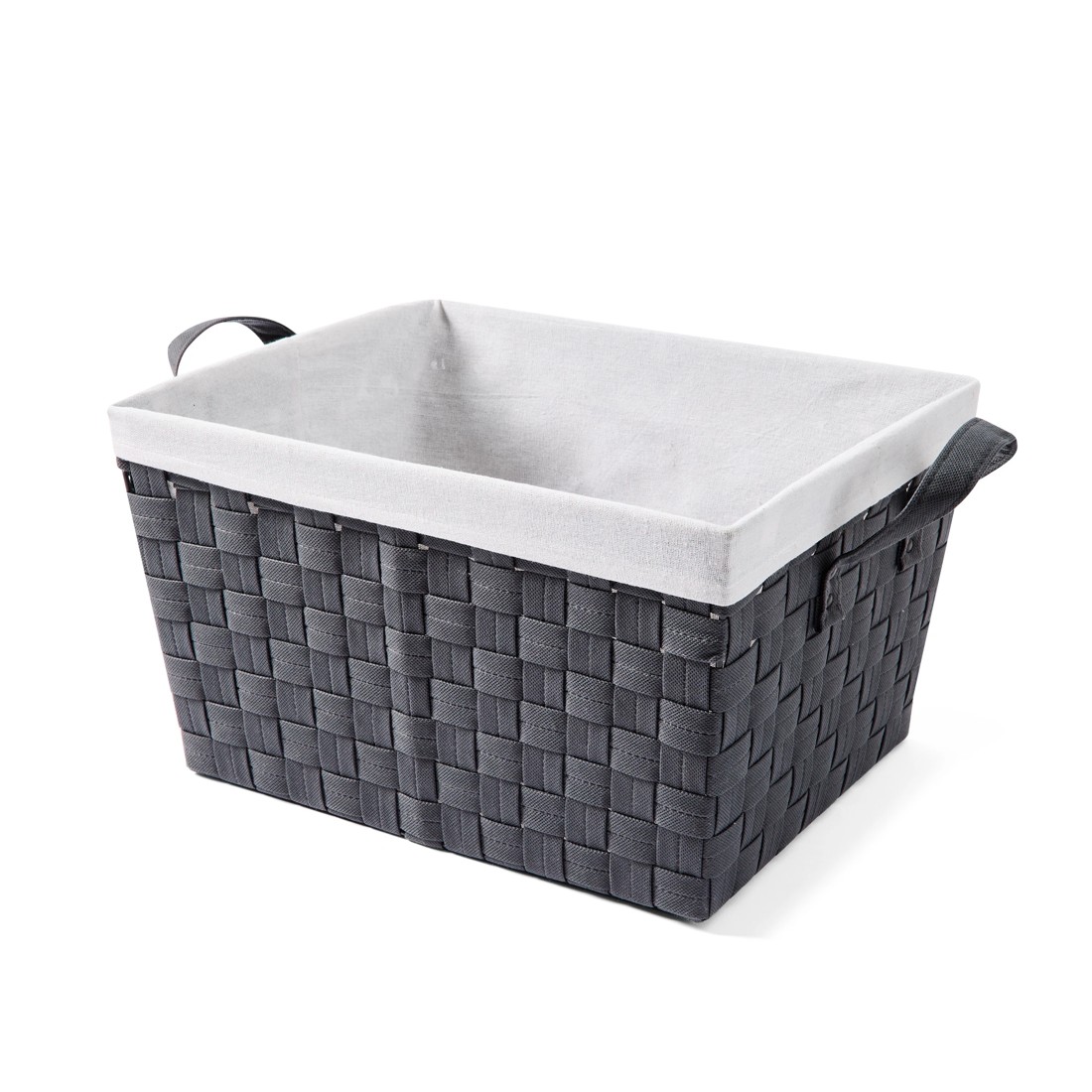 2 Non Woven Basket with Liner - Medium, Charcoal, 2 of 8