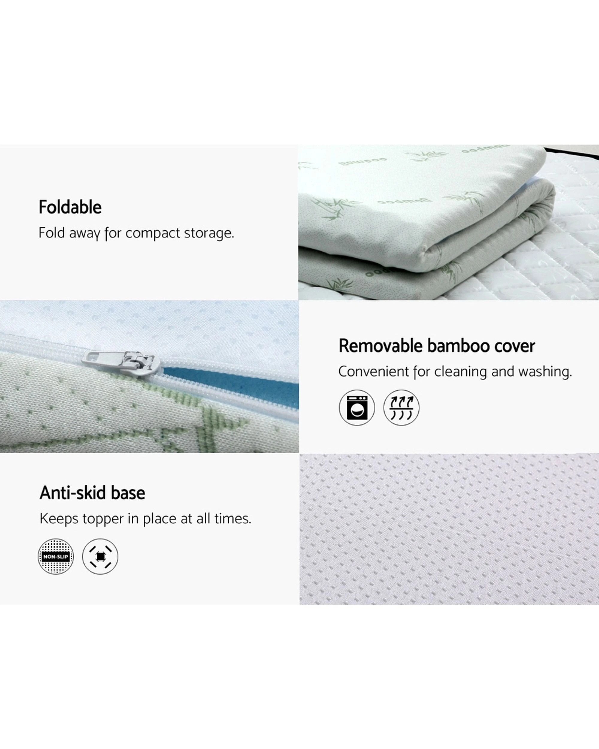 2 Giselle Bedding Memory Foam Mattress Topper 7-zone 5cm Single
 - Blue, 2 of 3