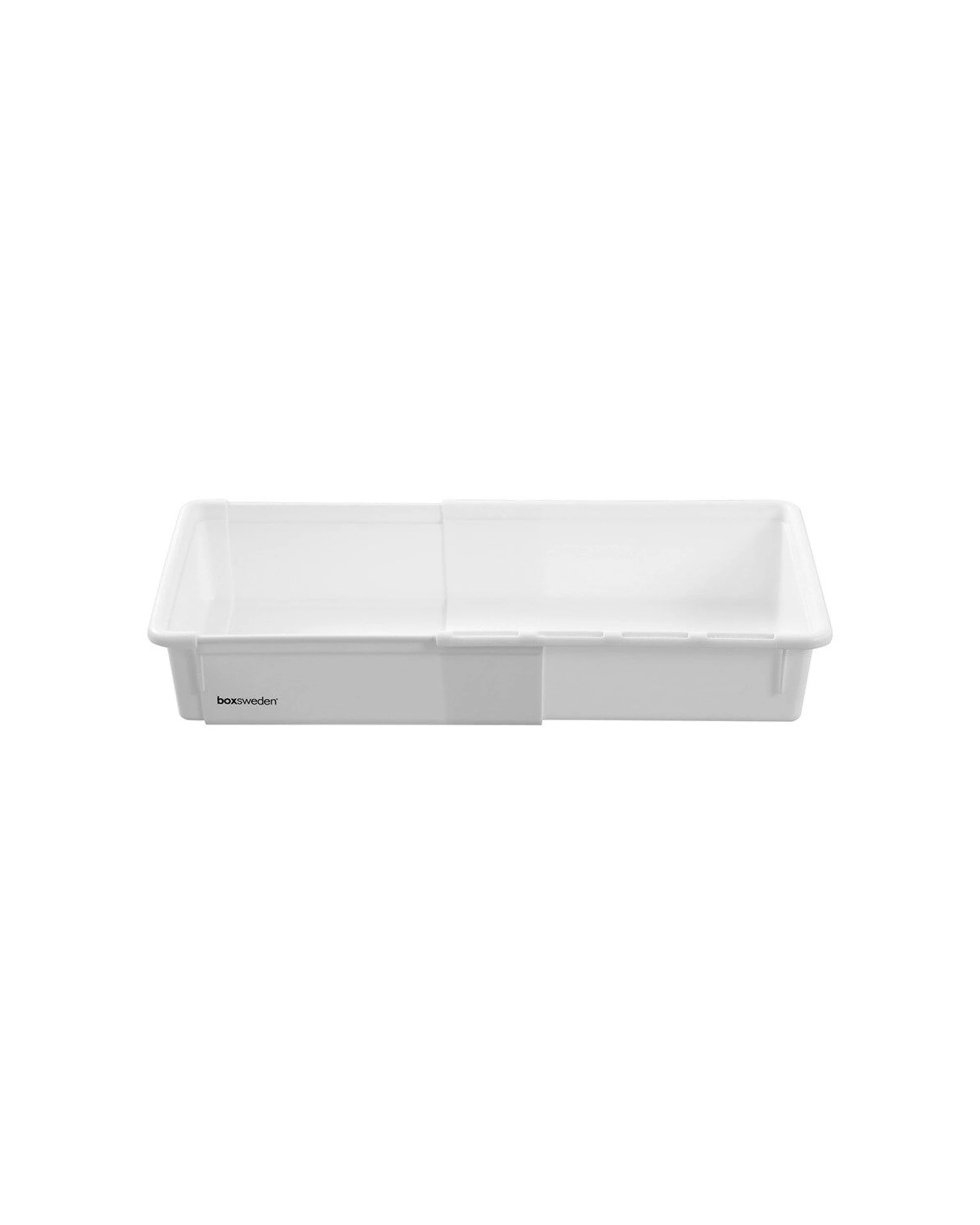 6 Boxsweden Adjustable Drawer Tote Organiser Sleek Tray 25-38x18x7cm - White, 6 of 6