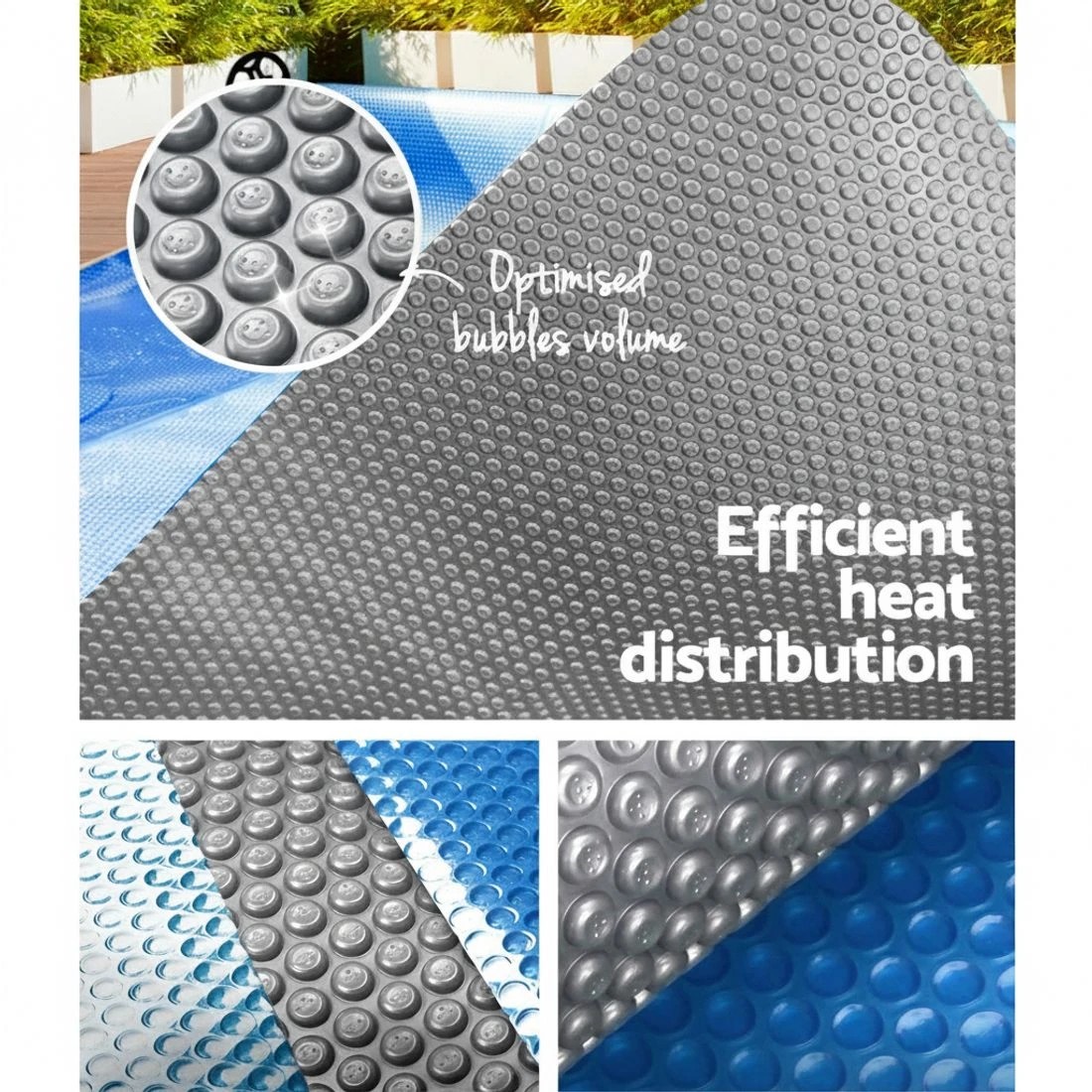 4 Aquabuddy Pool Cover 6.5x3m 400 Micron Swimming Pool Solar Blanket 4m Roller - Multi, 4 of 6