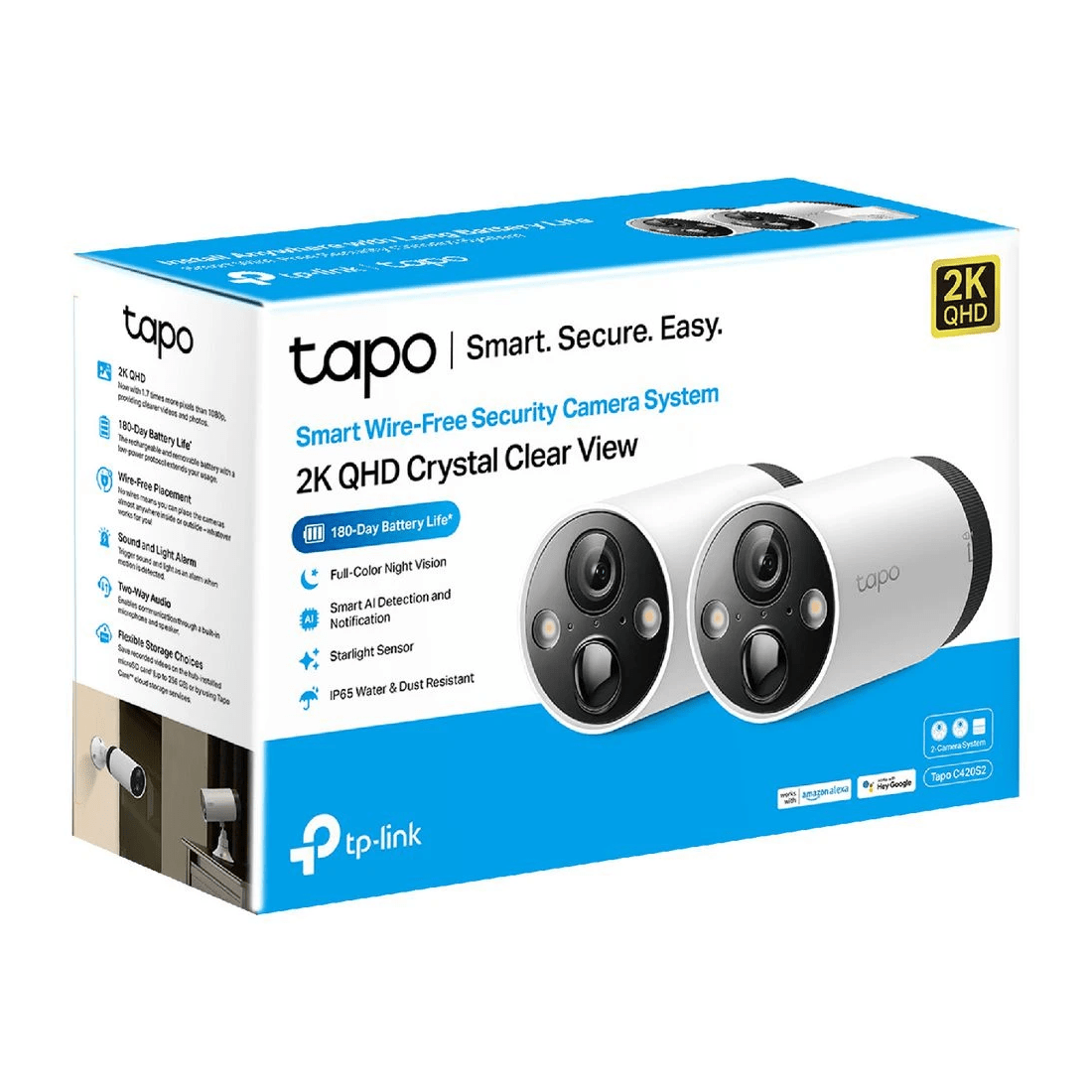 2 TP-Link Tapo Smart Wireless Security Cameras 2 Pack, 2 of 2