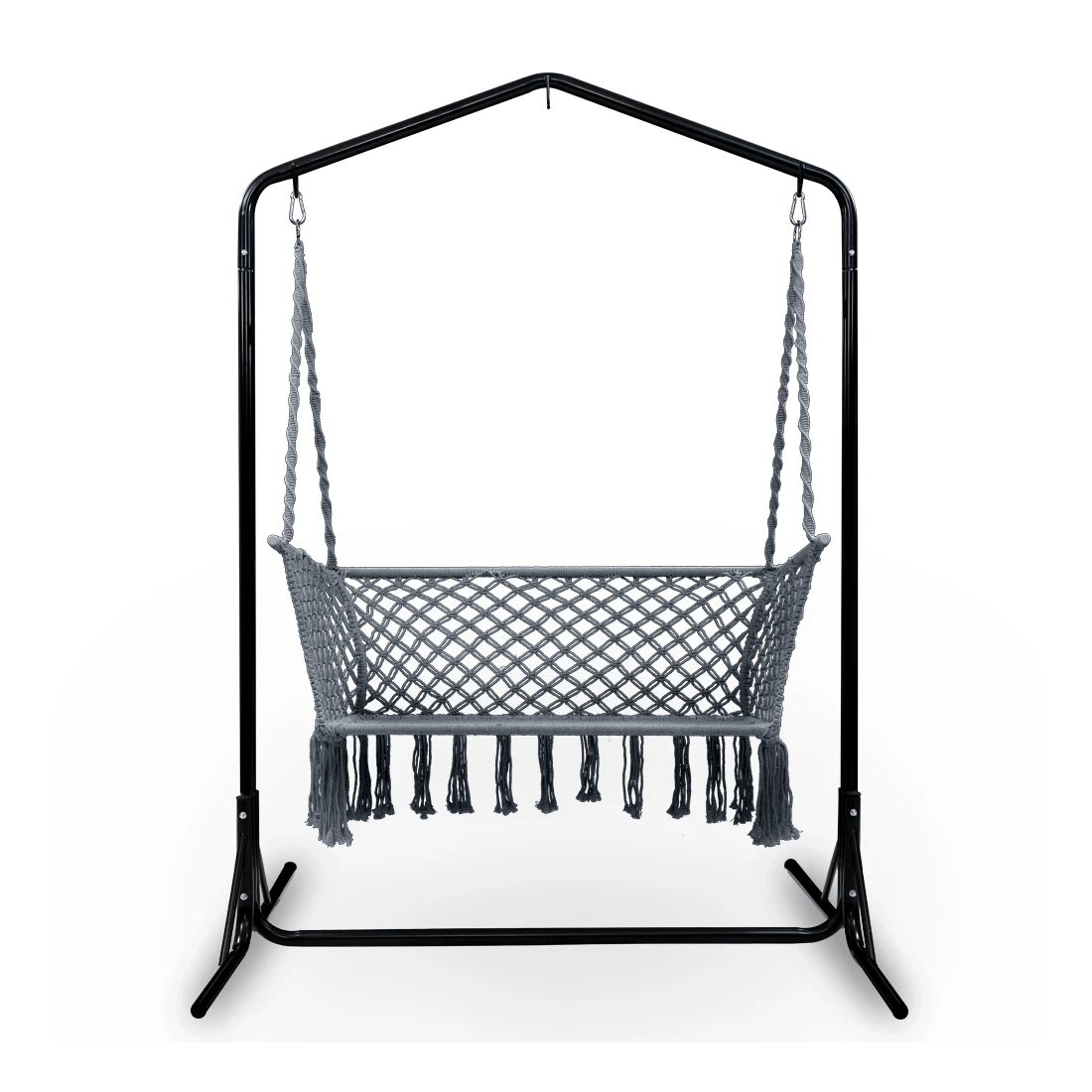 2 Gardeon Hammock Chair with Stand Macrame Outdoor Garden 2 Seater - Multi, 2 of 7