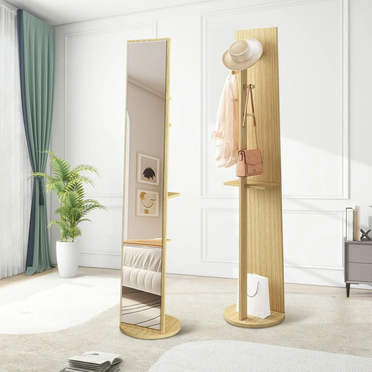 4 LUXSUITE Full Length Body Rotating Mirror Free Standing, 4 of 10