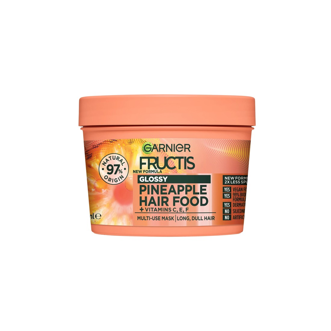 1 Garnier Fructis Glossy Pineapple Hair Food 390ml, 1 of 9