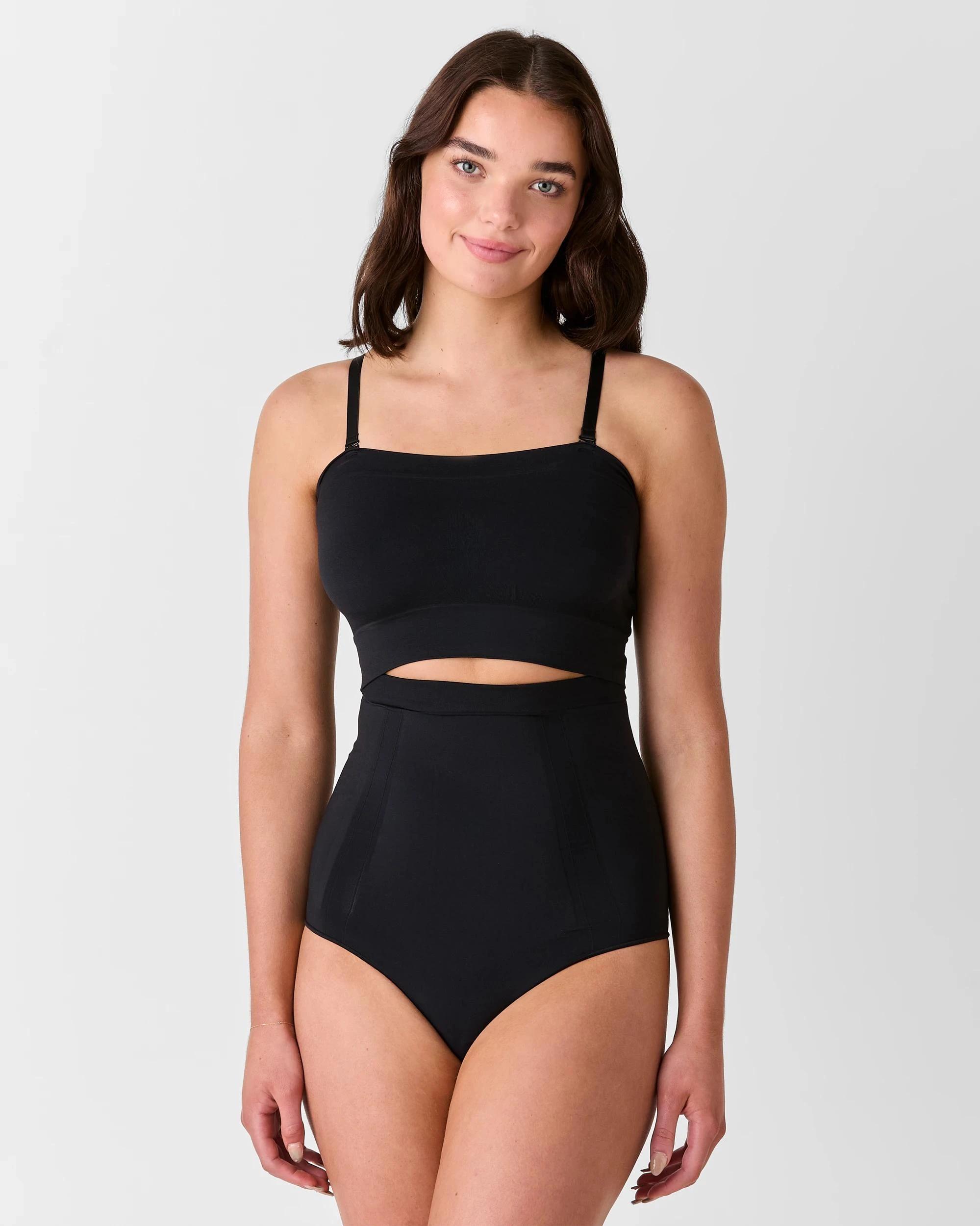 2 Target Woman Seamfree Bandeau Crop Top - Shapewear BLACK, 2 of 5