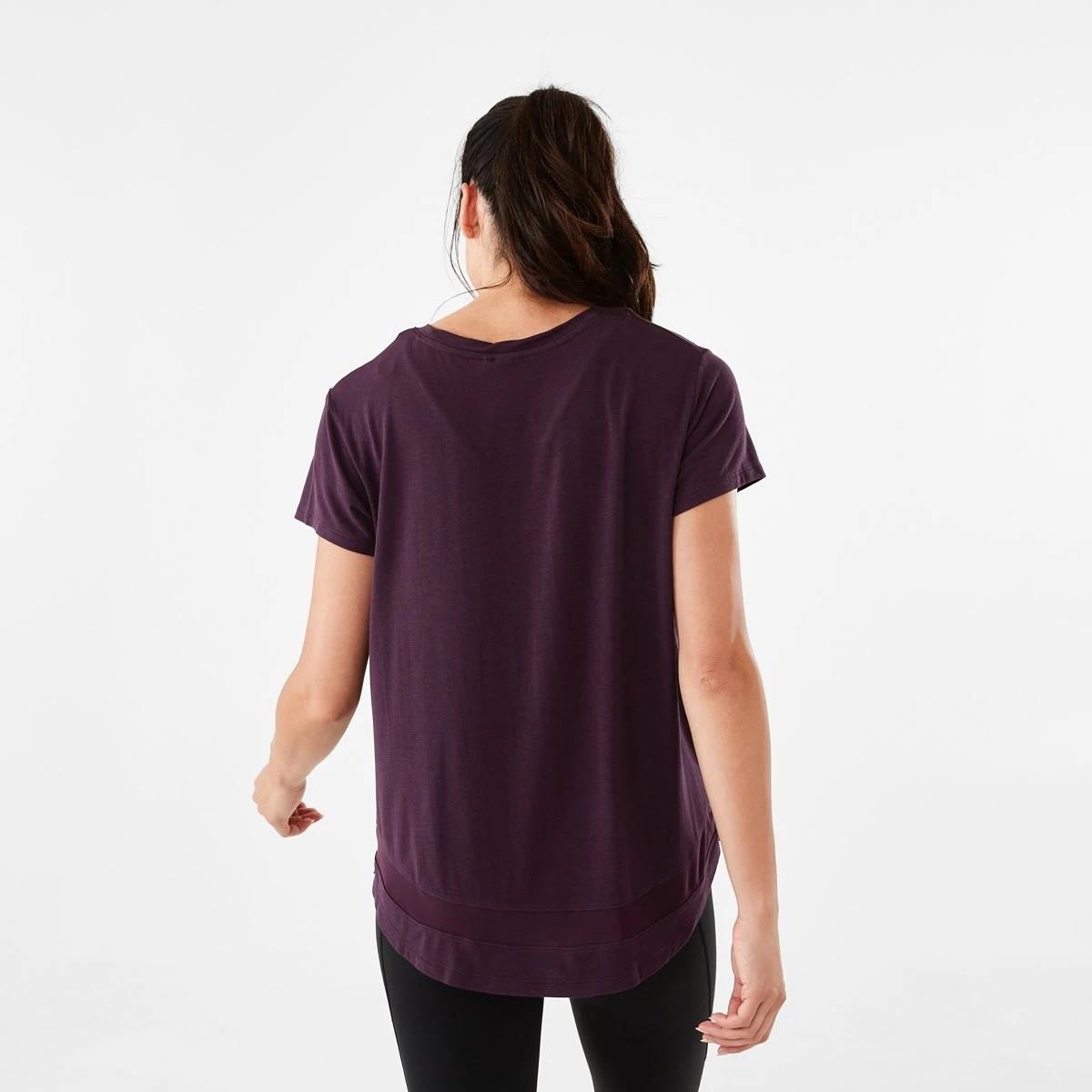 3 Active Womens Short Sleeve Mesh T-shirt Purp Rasin, 3 of 6