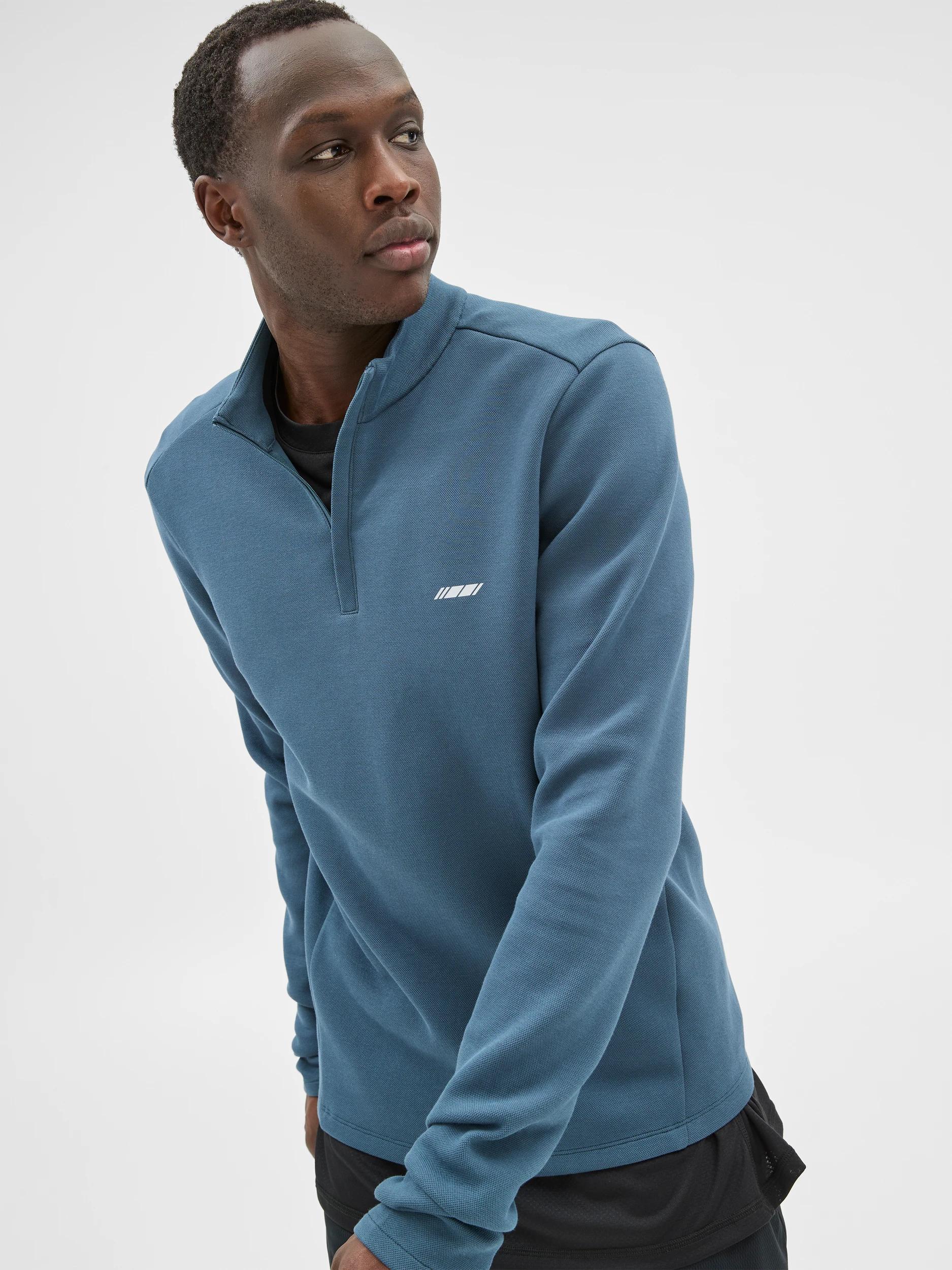 3 Target Australian Cotton Blend Active 1/2 Zip Pullover SLATE GREEN, 3 of 5