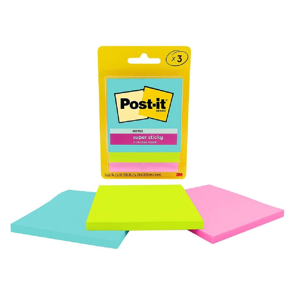 2 Post-it Super Sticky Notes 76 x 76mm Supernova Neons 3 Pack, 2 of 8