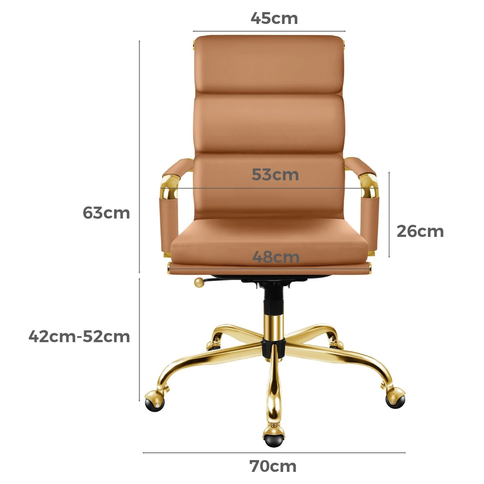 8 Alfordson Office Chair Ergonomic Paddings Computer Executive Work Seat High Back - Brown, 8 of 10