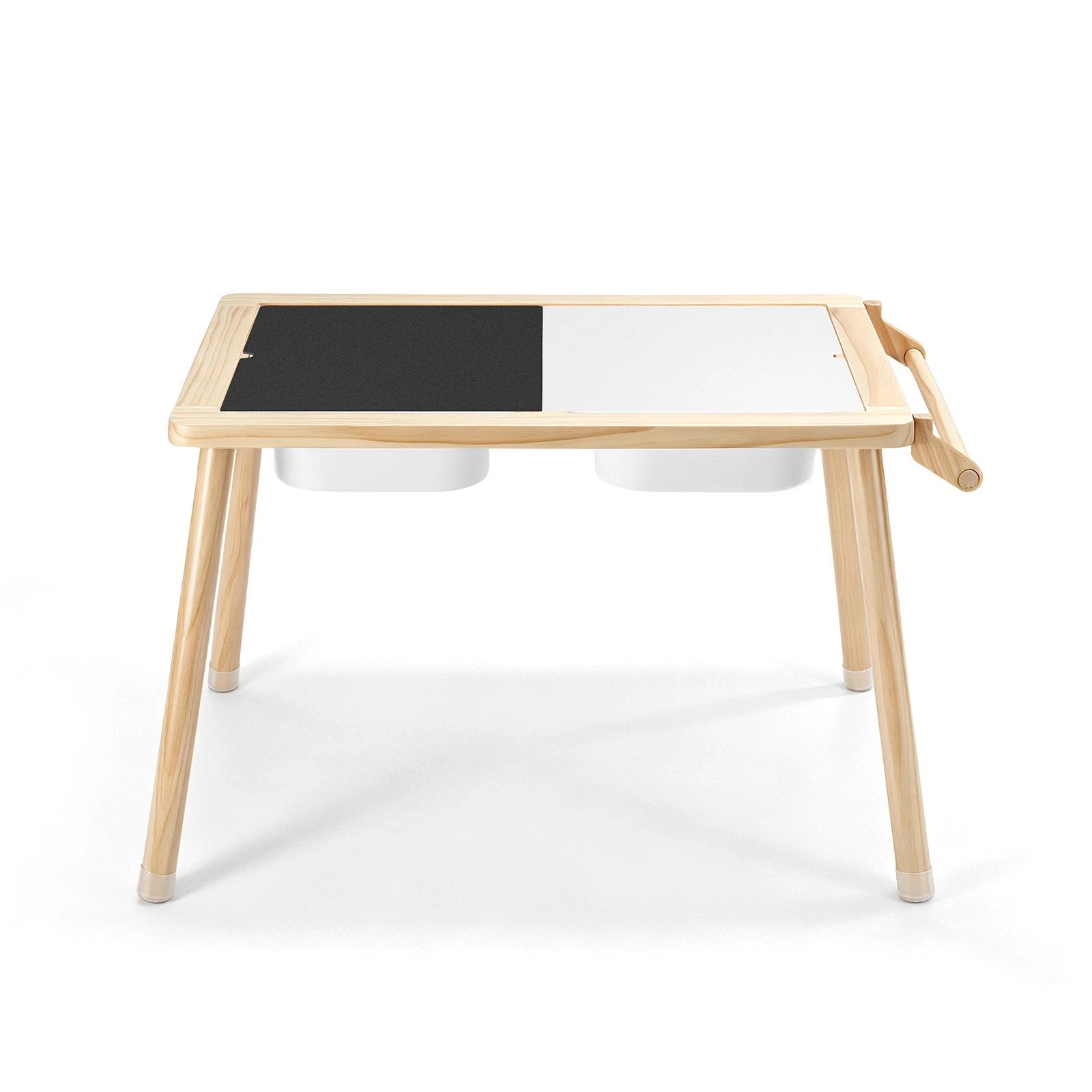 3 Ausway Kids Wooden Montessori Sensory Play Activity Table with Art Board, Storage Bins & Creative Learning, 3 of 6