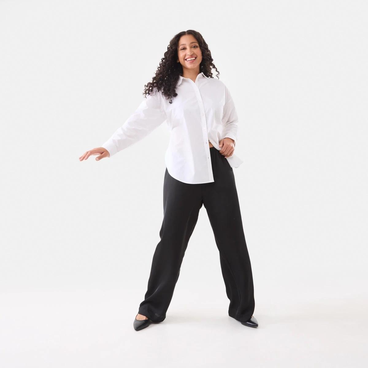 2 Tie Waist Satin Pants Black, 2 of 5