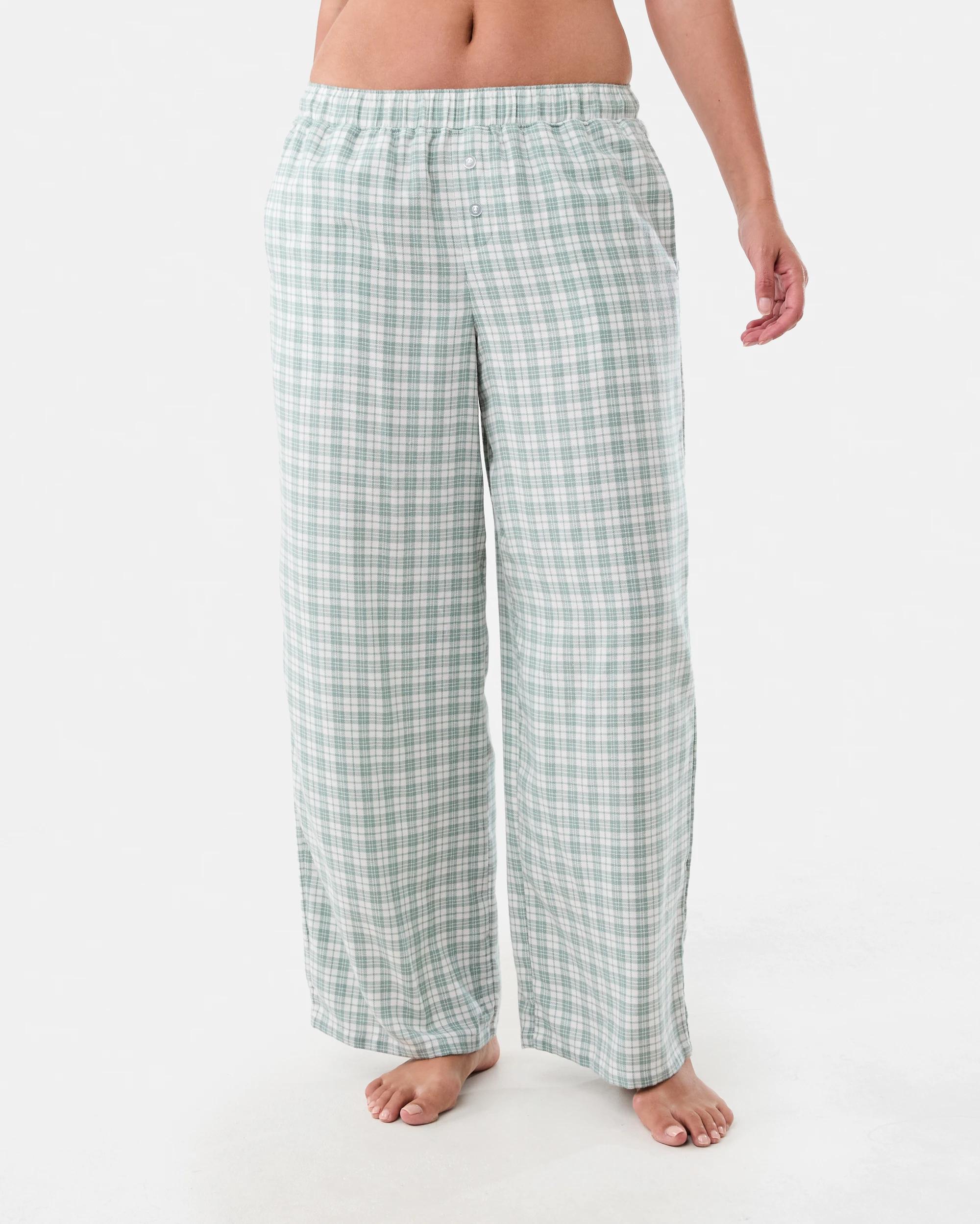 1 Boyfriend Flannel Pants Grn Check, 1 of 6