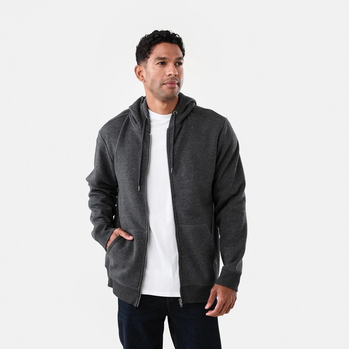 1 Comfort Zip Through Hoodie Gry Chmrle, 1 of 7