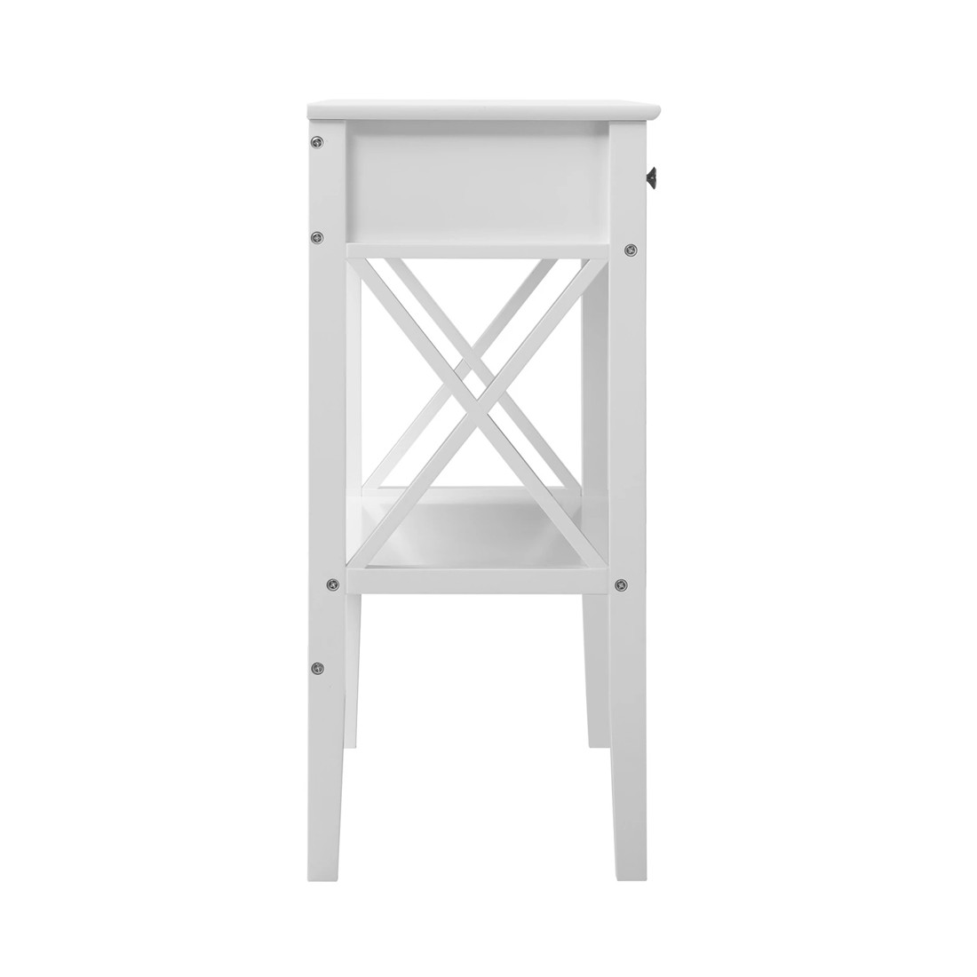 8 Oikiture Console Table Hall Side Entry 2 Drawers Hallway Display Shelf Desk
 - White, 8 of 10