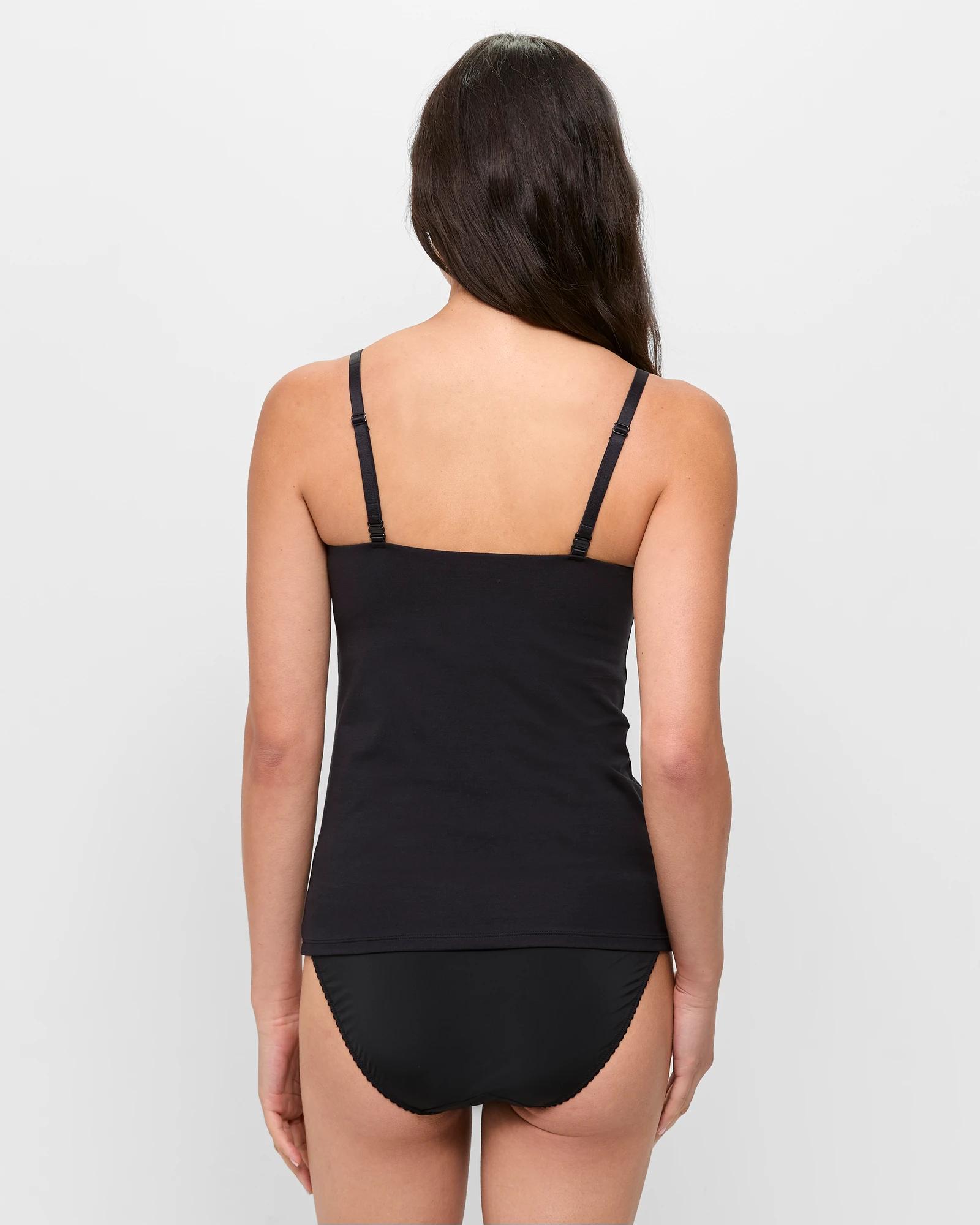 3 Target Woman Australian Cotton Blend Shelf Bra Cami BLACK, 3 of 4