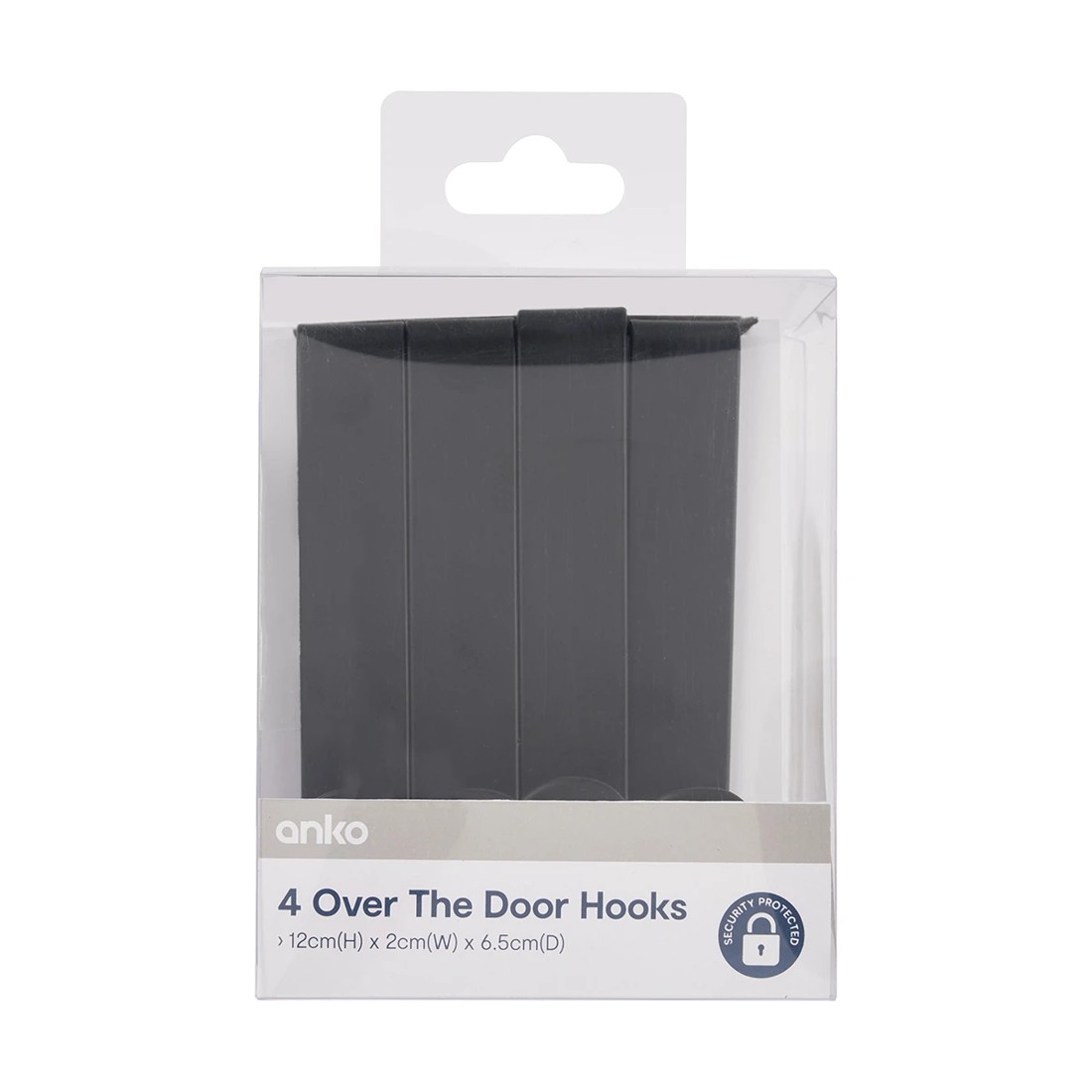 6 4 Pack Over the Door Hooks - Black, 6 of 6