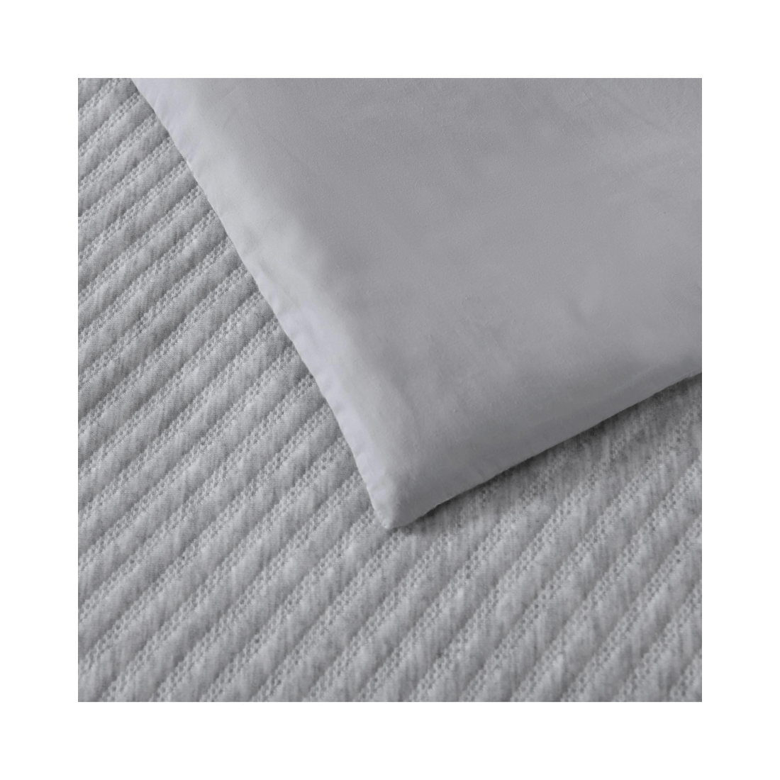 4 Bianca Bedding Pesaro Quilt Cover Set, Grey Marle - Polyester Jersey and Cotton Sateen
 - Queen Bed
 - grey, 4 of 4